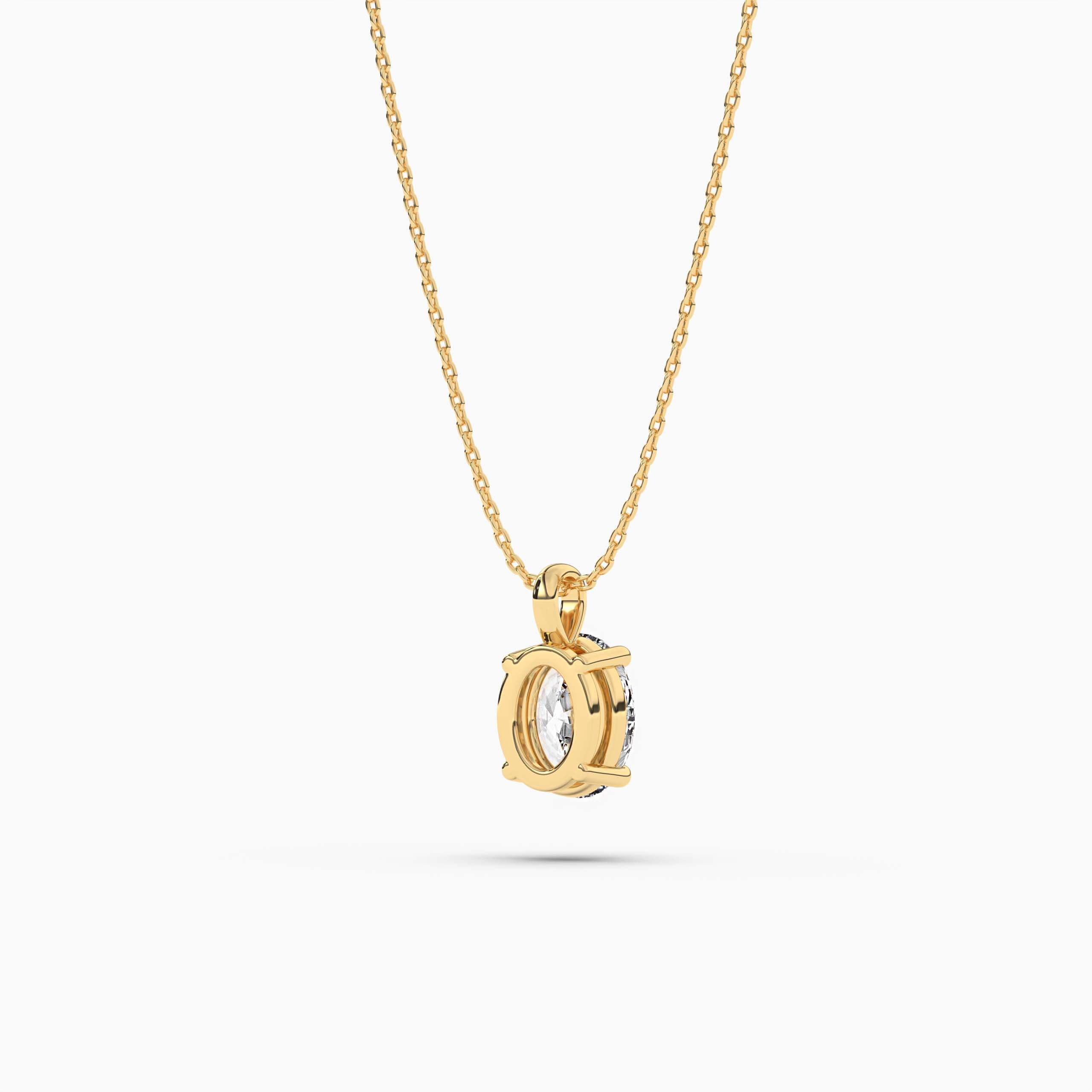 Oval Lab-Created Diamond Solitaire Necklace