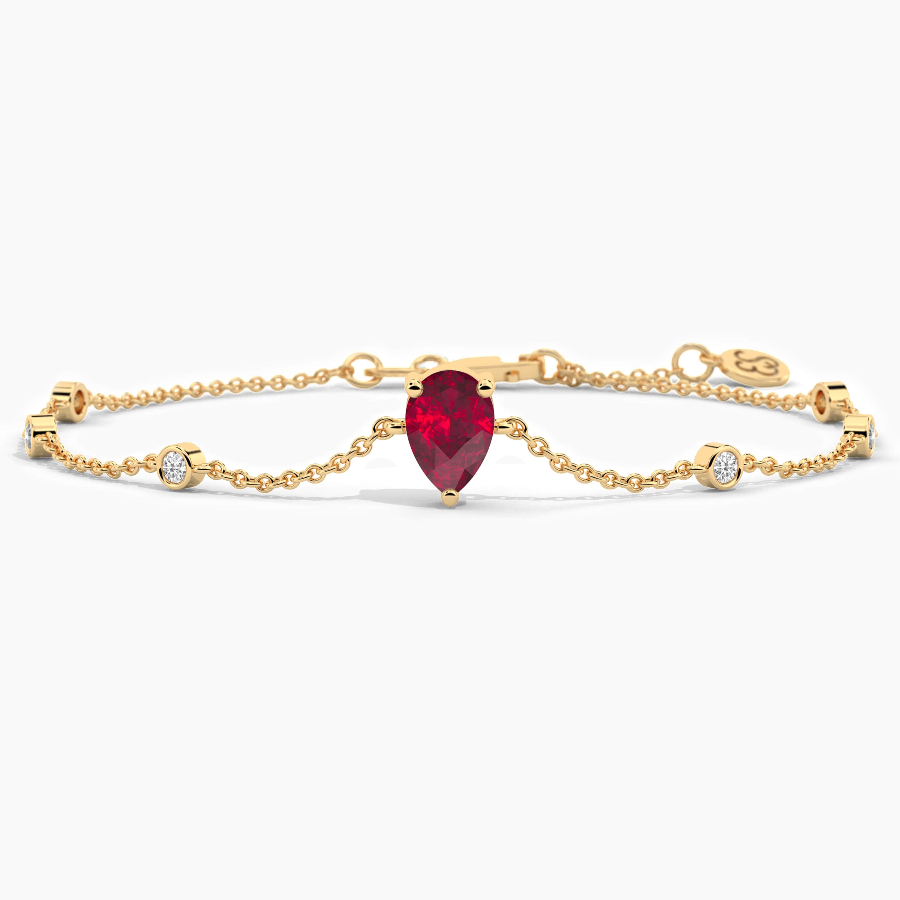 ruby and diamond bracelet gold