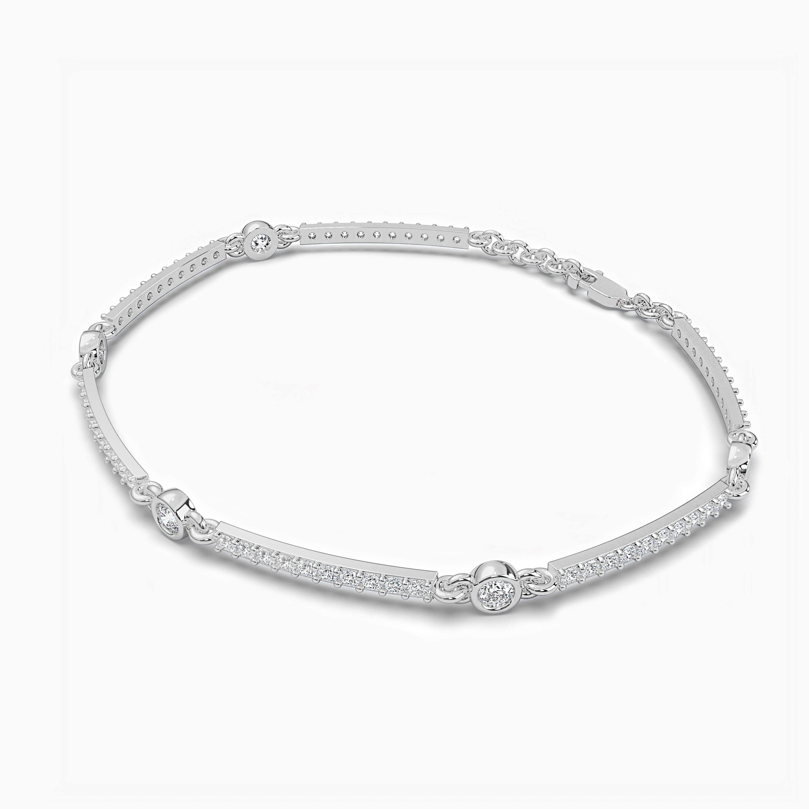 White Gold Adjustable Tennis Bracelet 