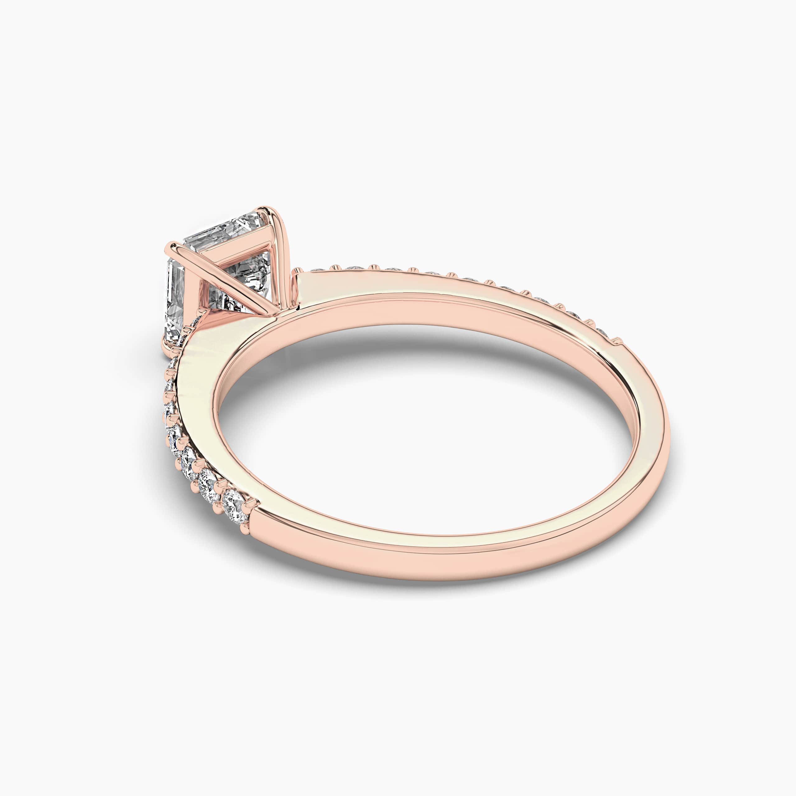 rose gold asscher cut diamond ring