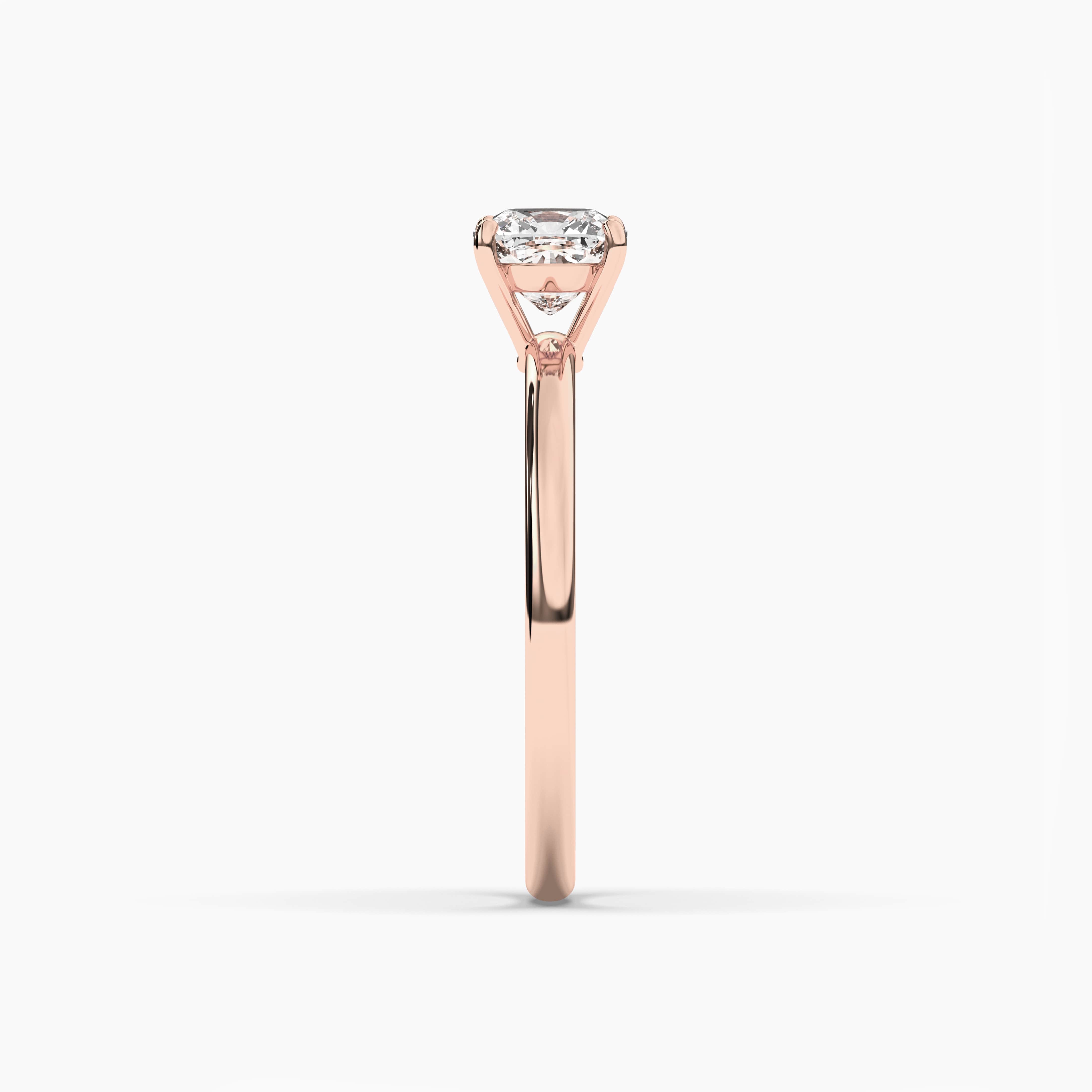 Rose gold cushion cut engagement rings