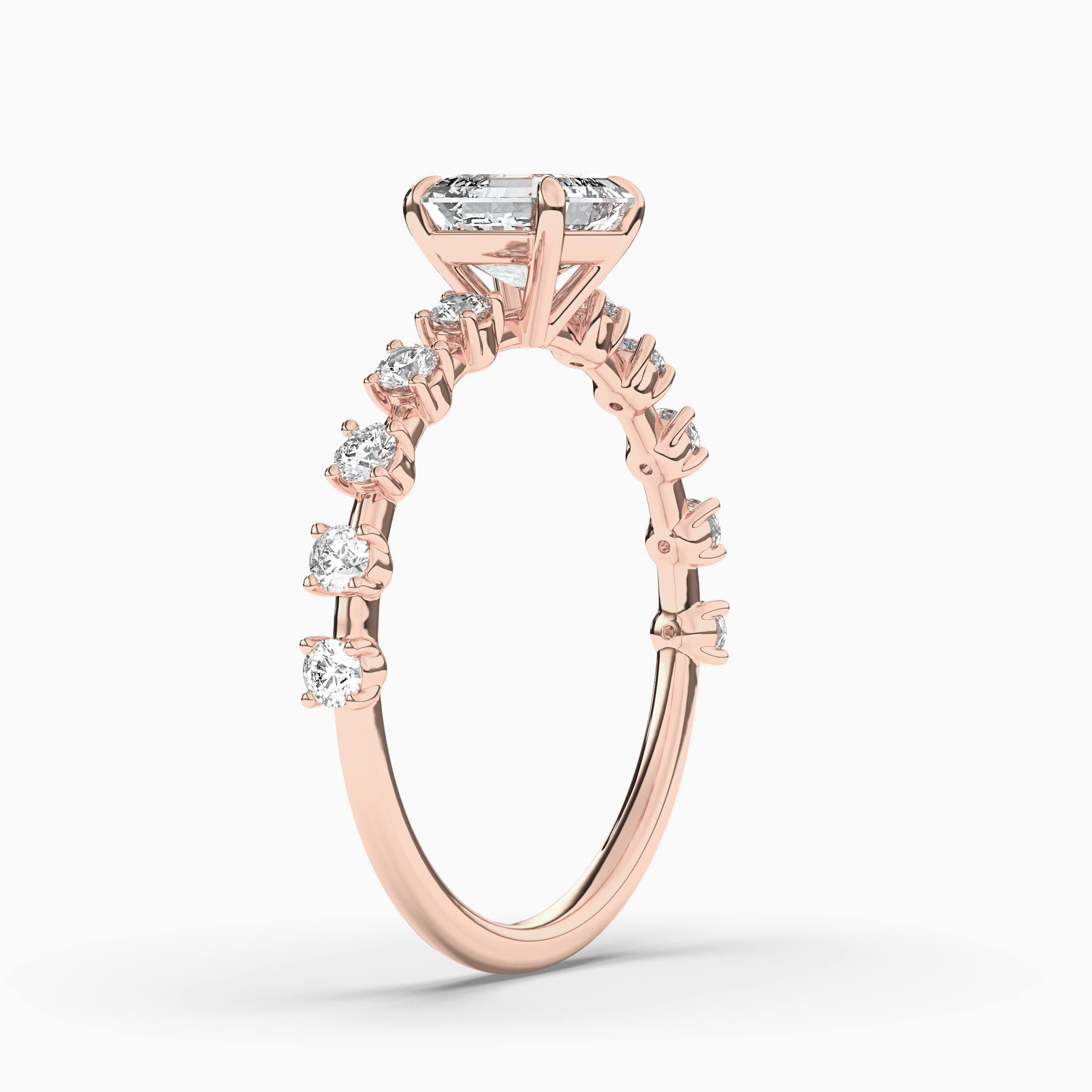 Red Asscher Cut Ruby And Diamond Wedding Ring Gold
