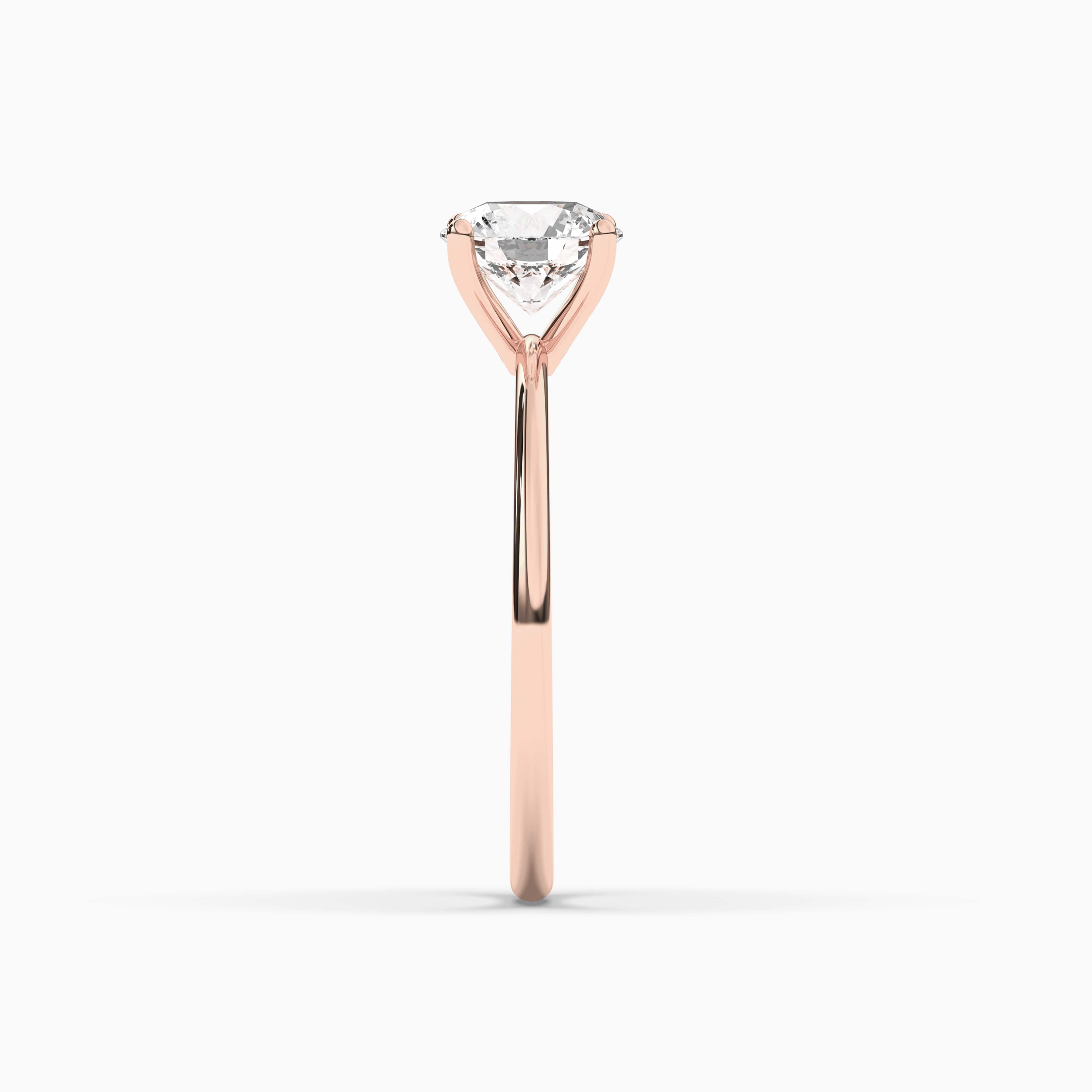 Diamond Solitaire Ring Carat Round cut Rose Gold