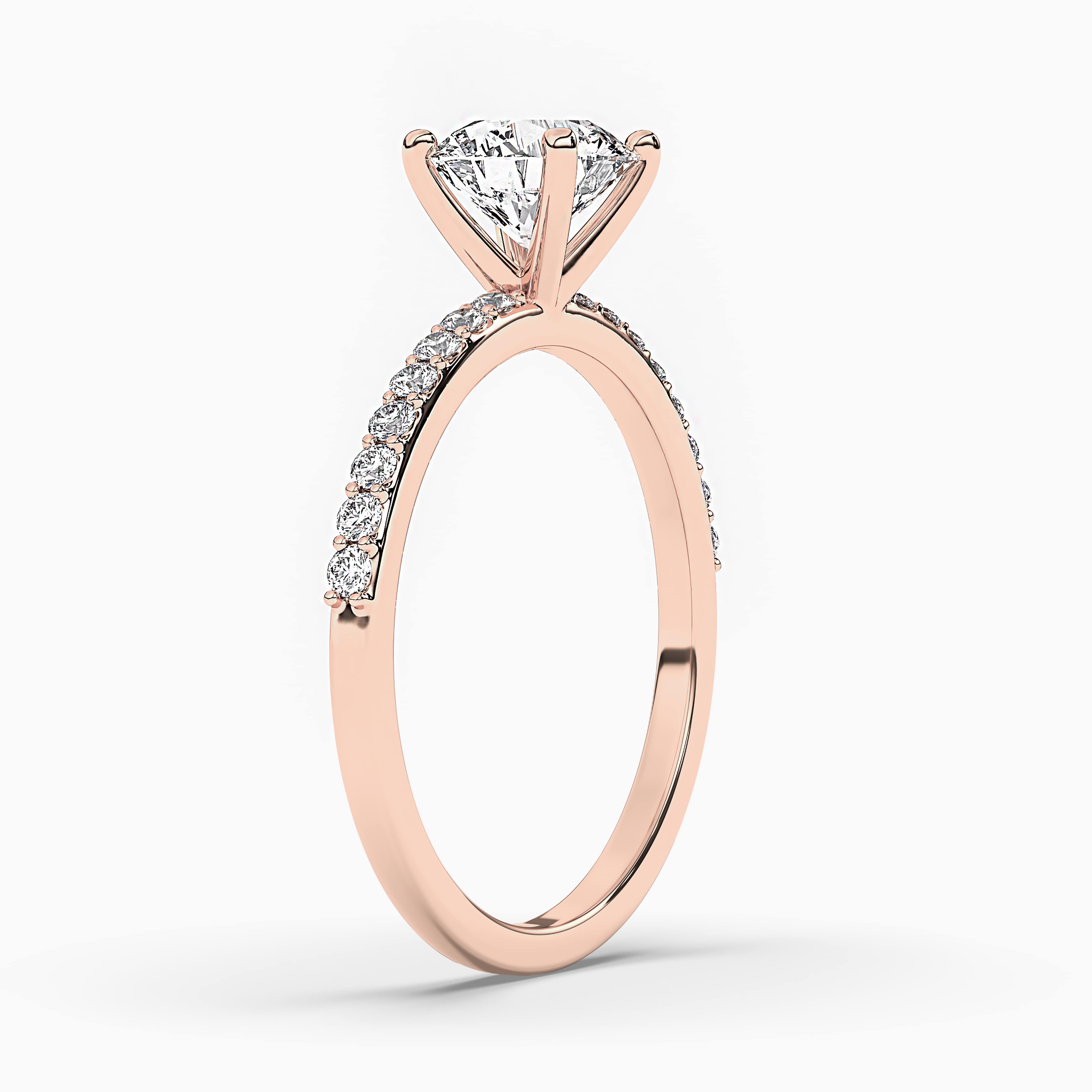 Rose Gold Engagement Ring with Side Stones