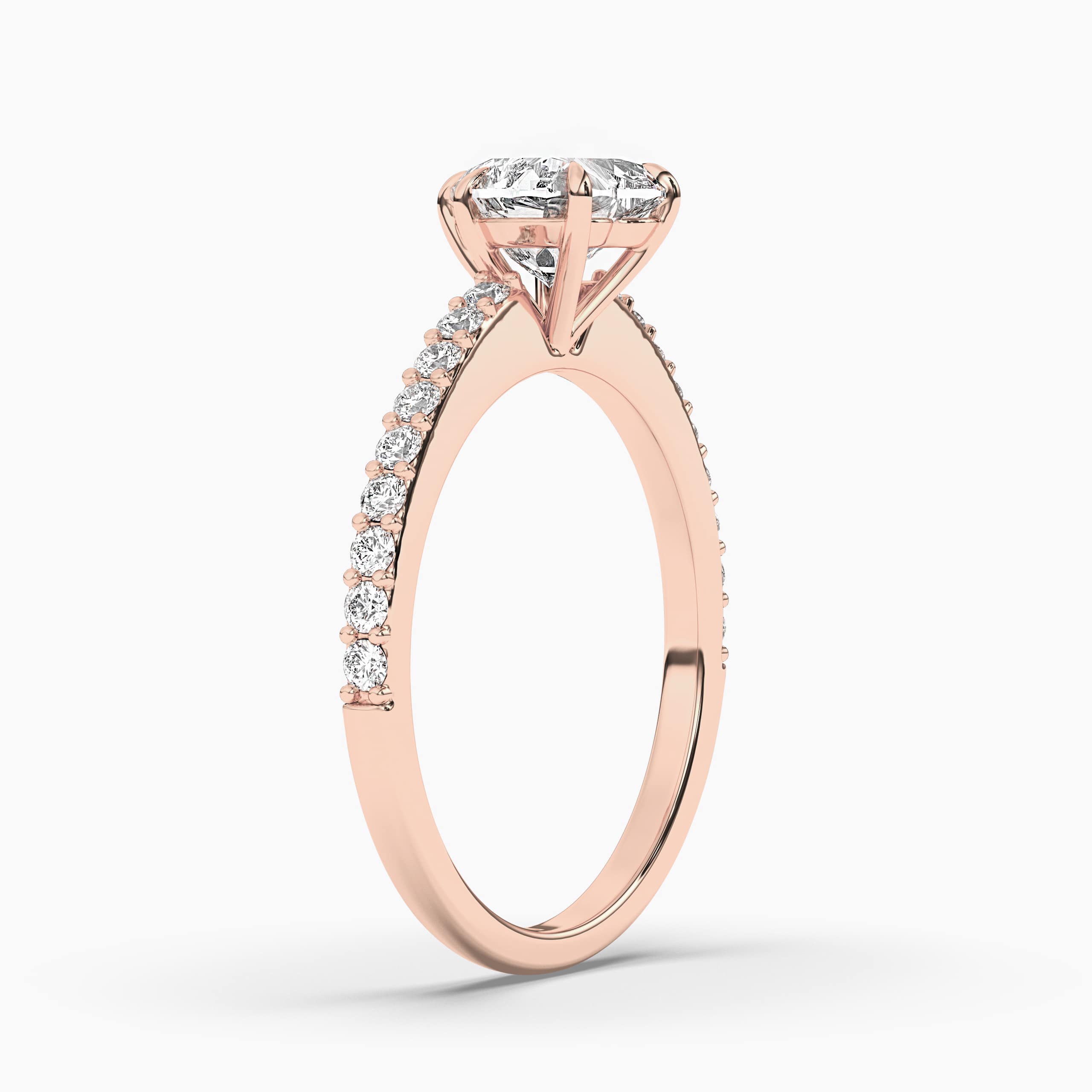 Rose Gold  Side-Stone Engagement Rings
