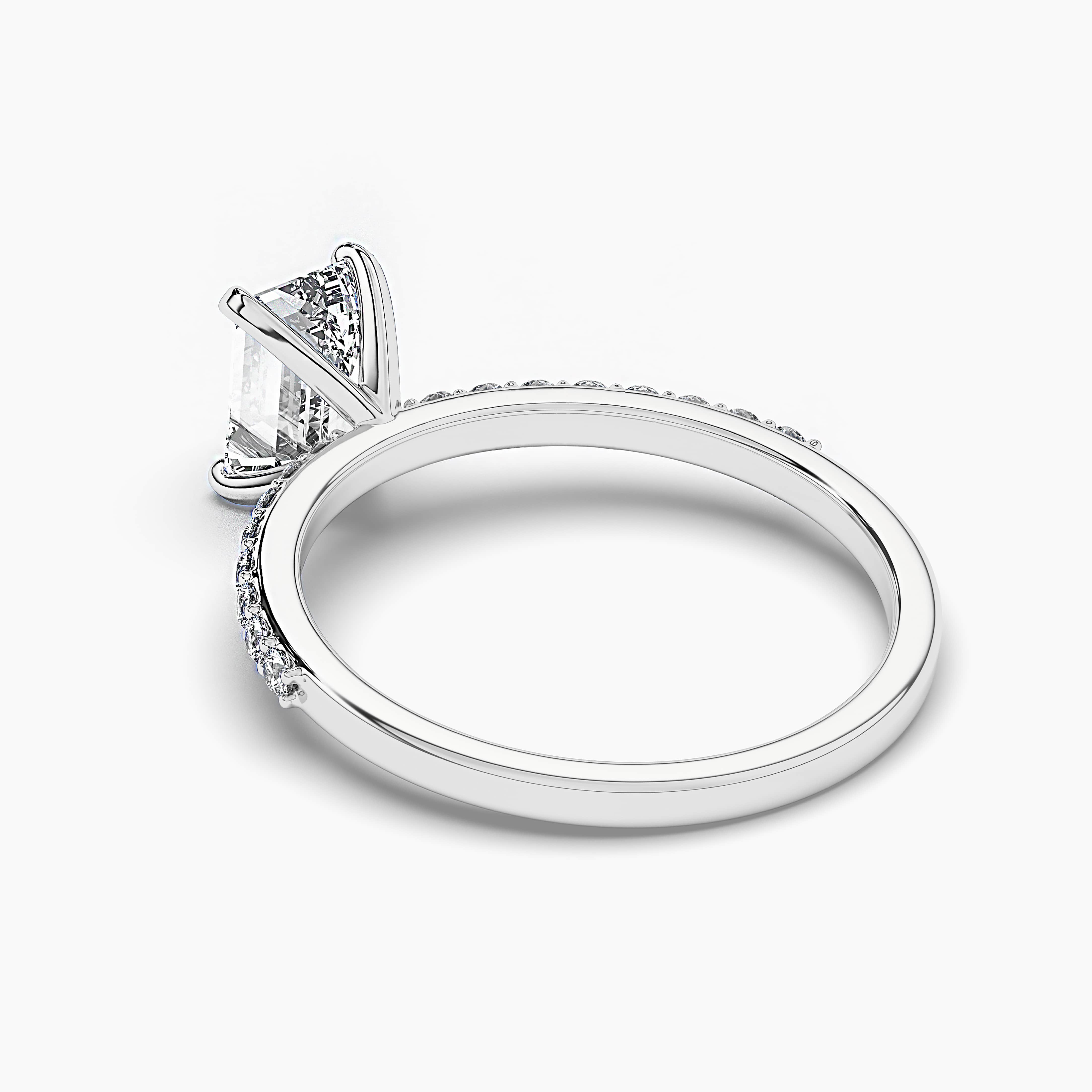 Emerald cut Moissanite engagement ring set Rose gold