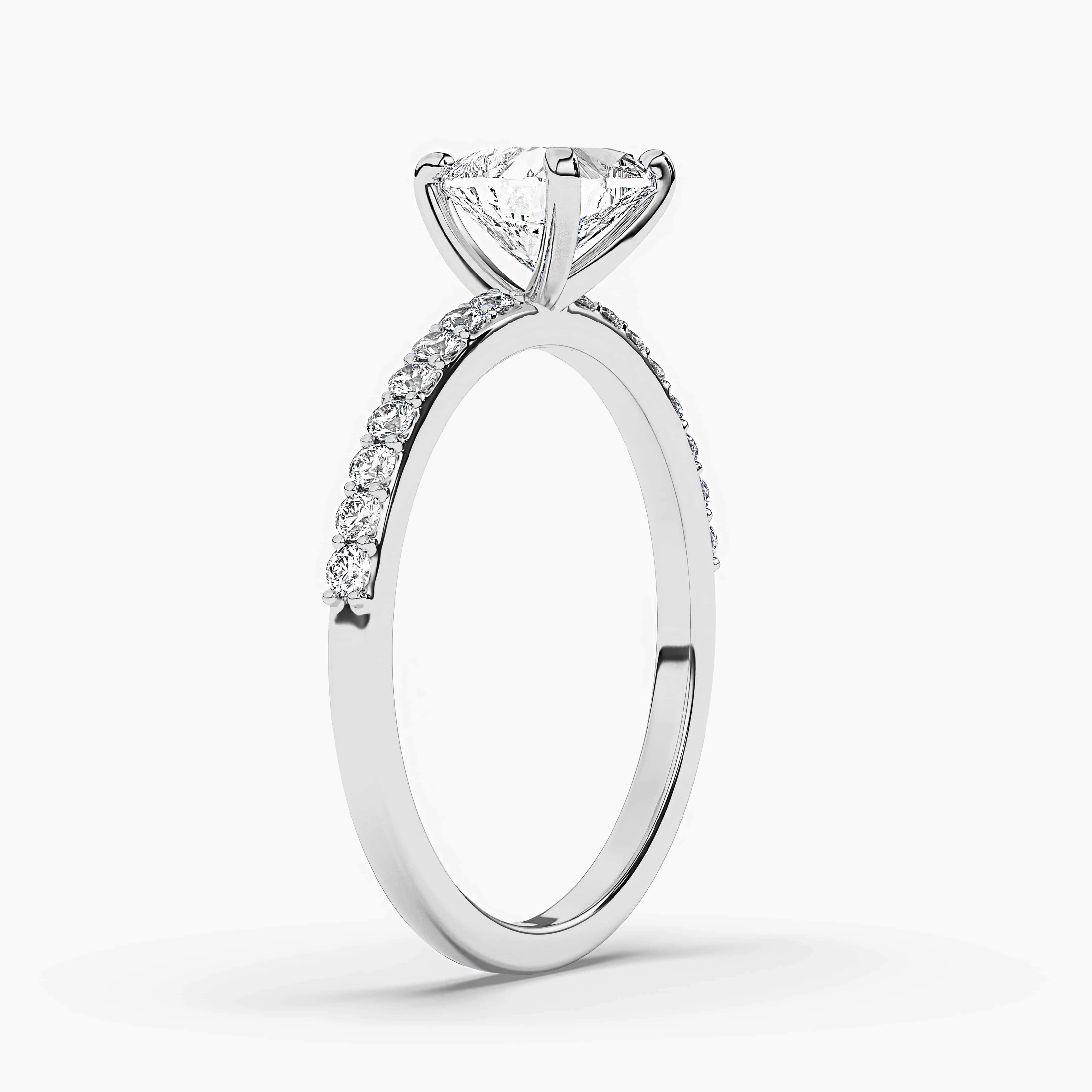 Carat Heart Cut Engagement Ring in White Gold 