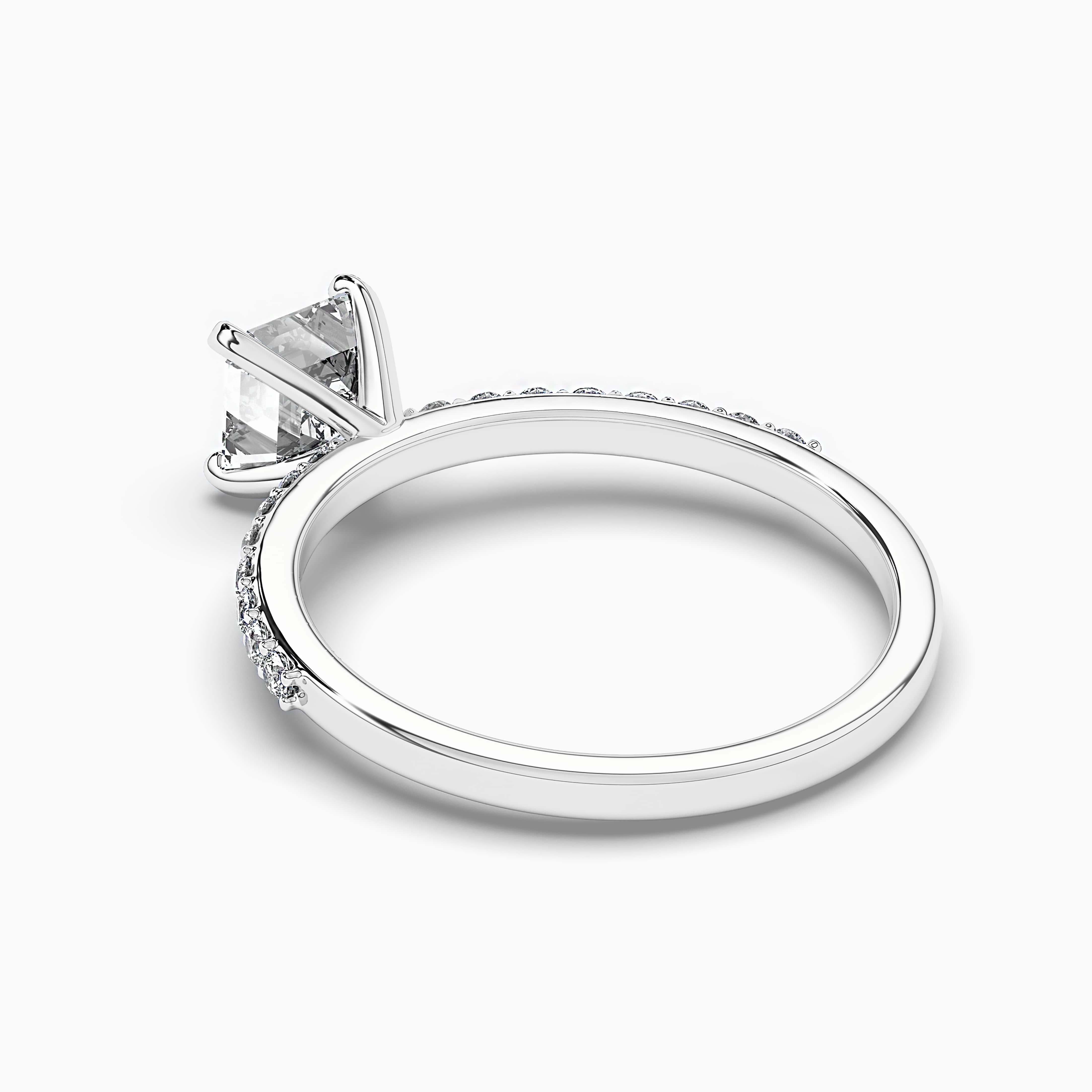 Side Stone Classic Asscher Cut Engagement Ring