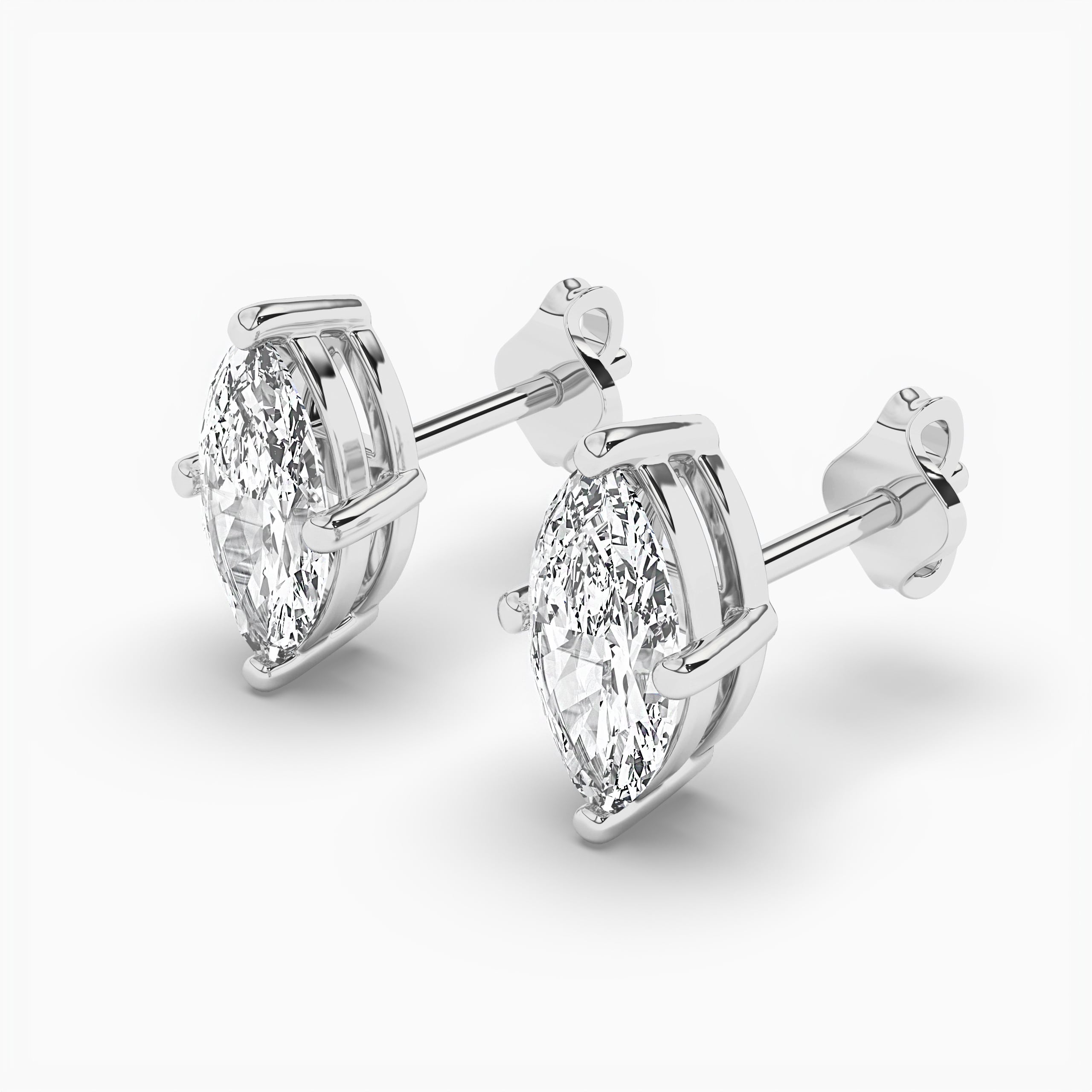 White Gold Marquise Cut Diamond Earrings