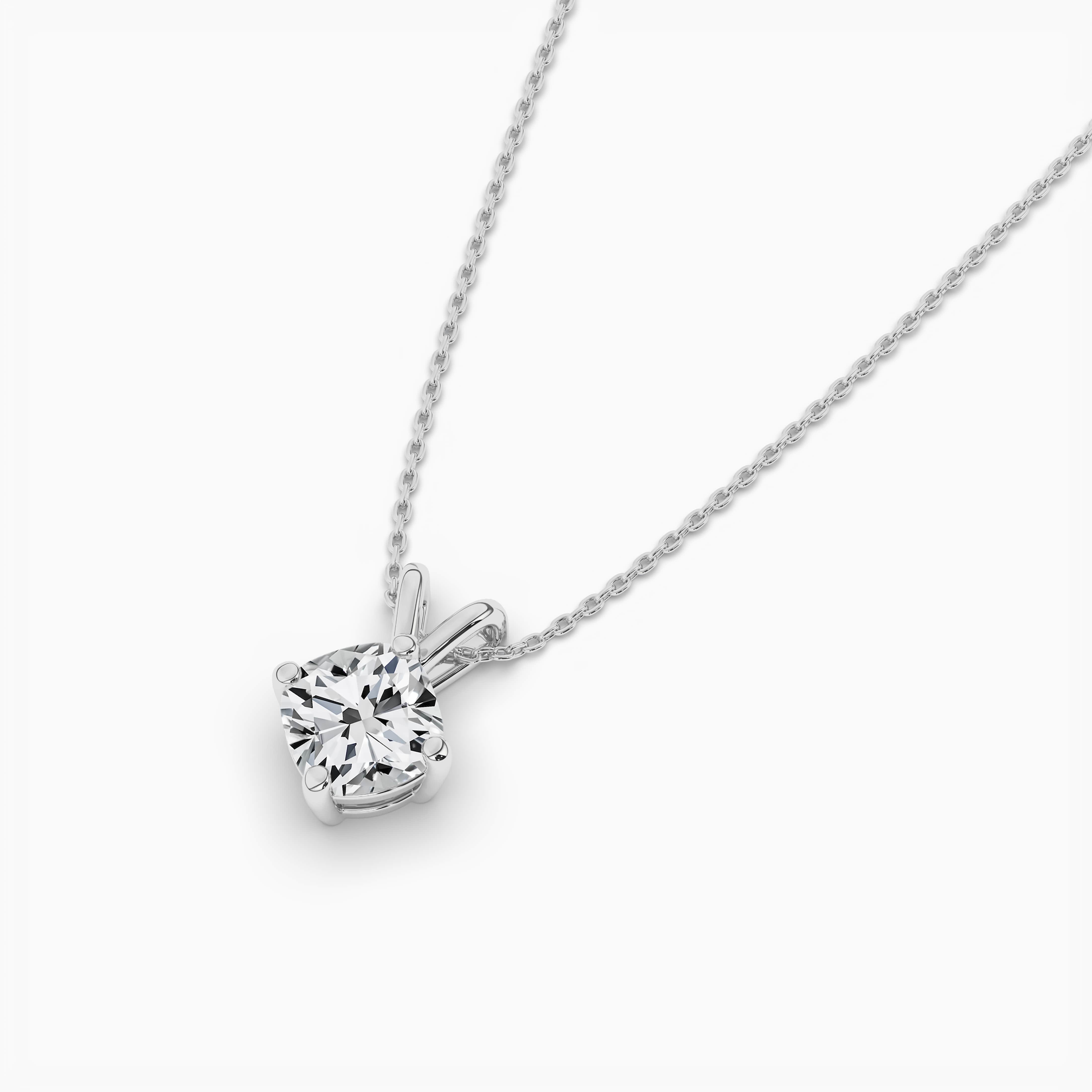 White Gold Double Cushion Diamond Necklace