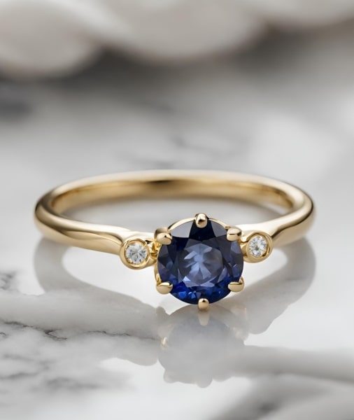 blue sapphire gemstone engagement ring