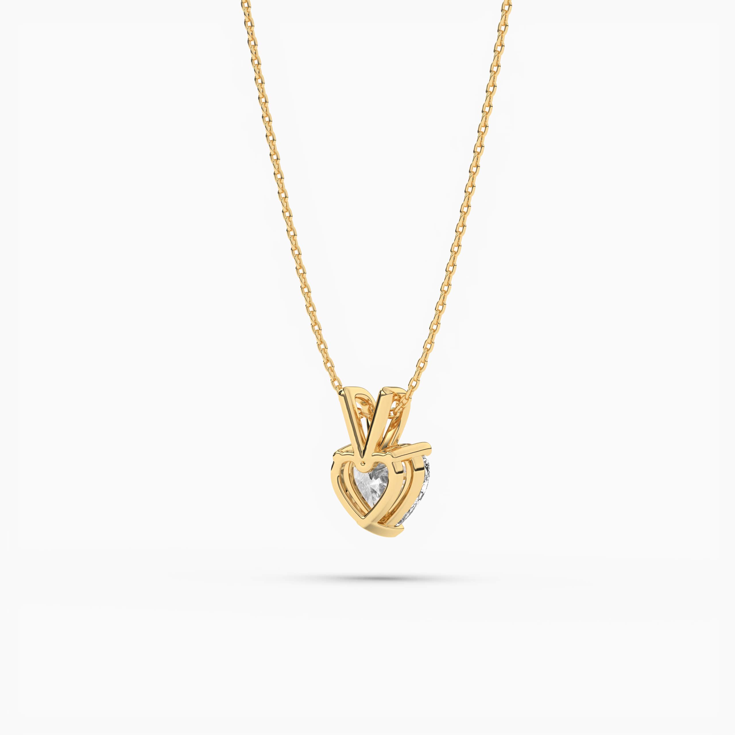 Gold Floating Heart Shaped Diamond Necklace