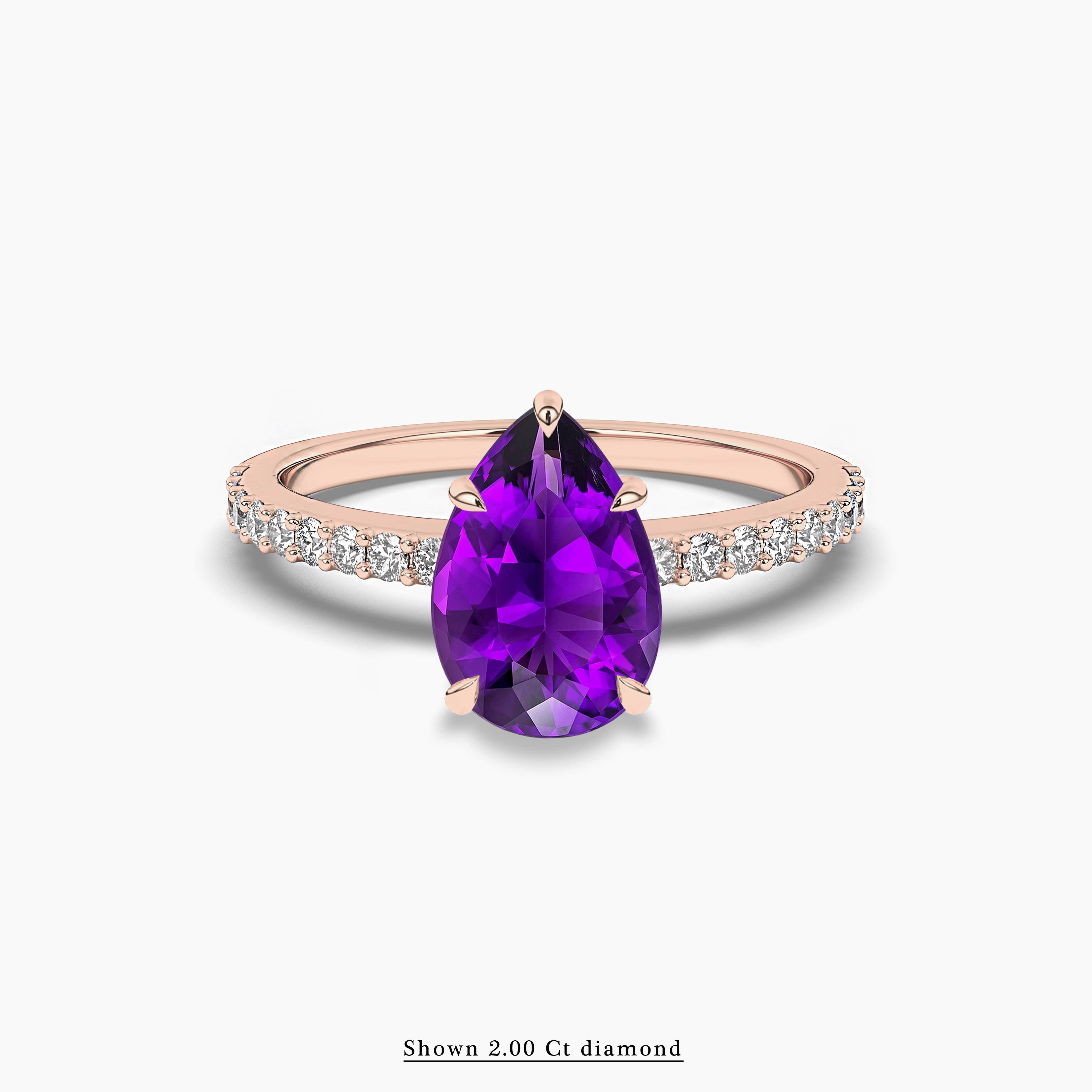 rose gold amethyst engagement ring​