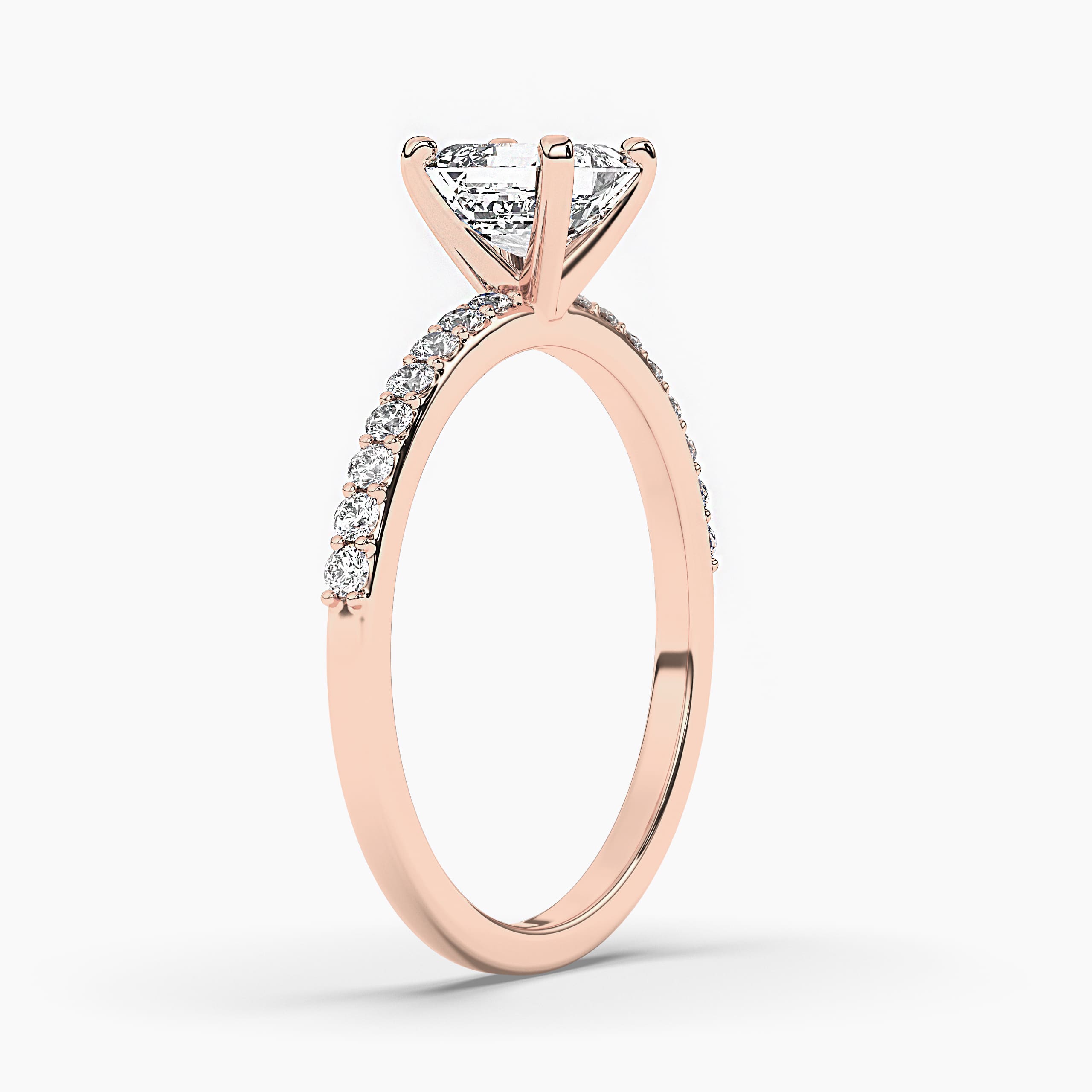 Lab Diamond Side Stone  Engagement Rings