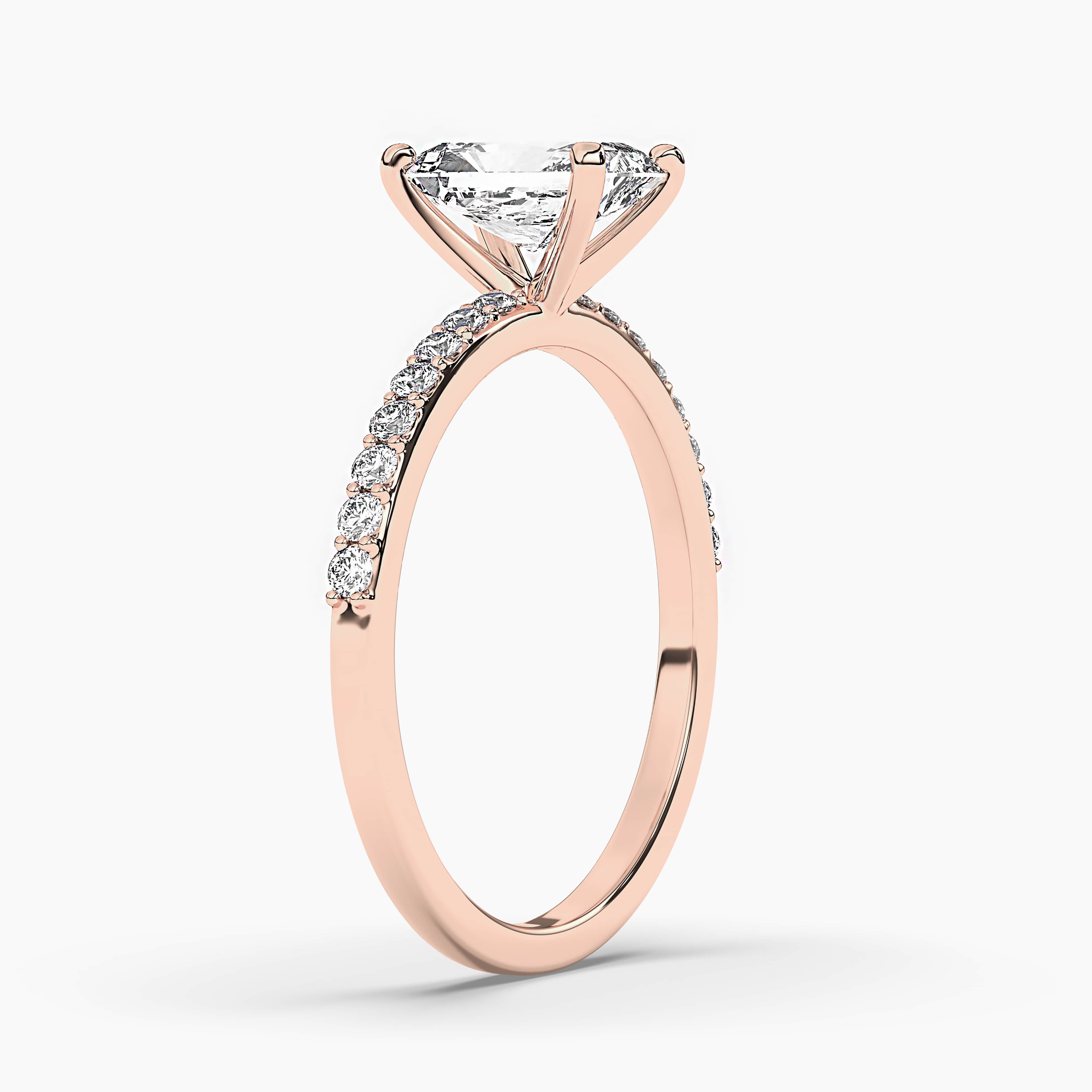 Radiant Cut Diamond Solitaire Set Engagement Ring