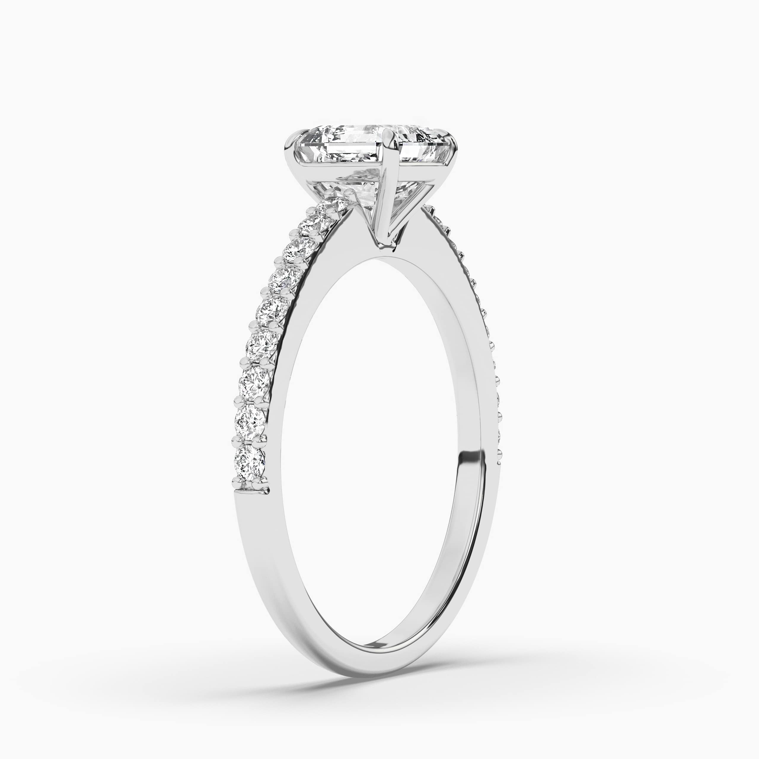 solitaire asscher cut engagement rings