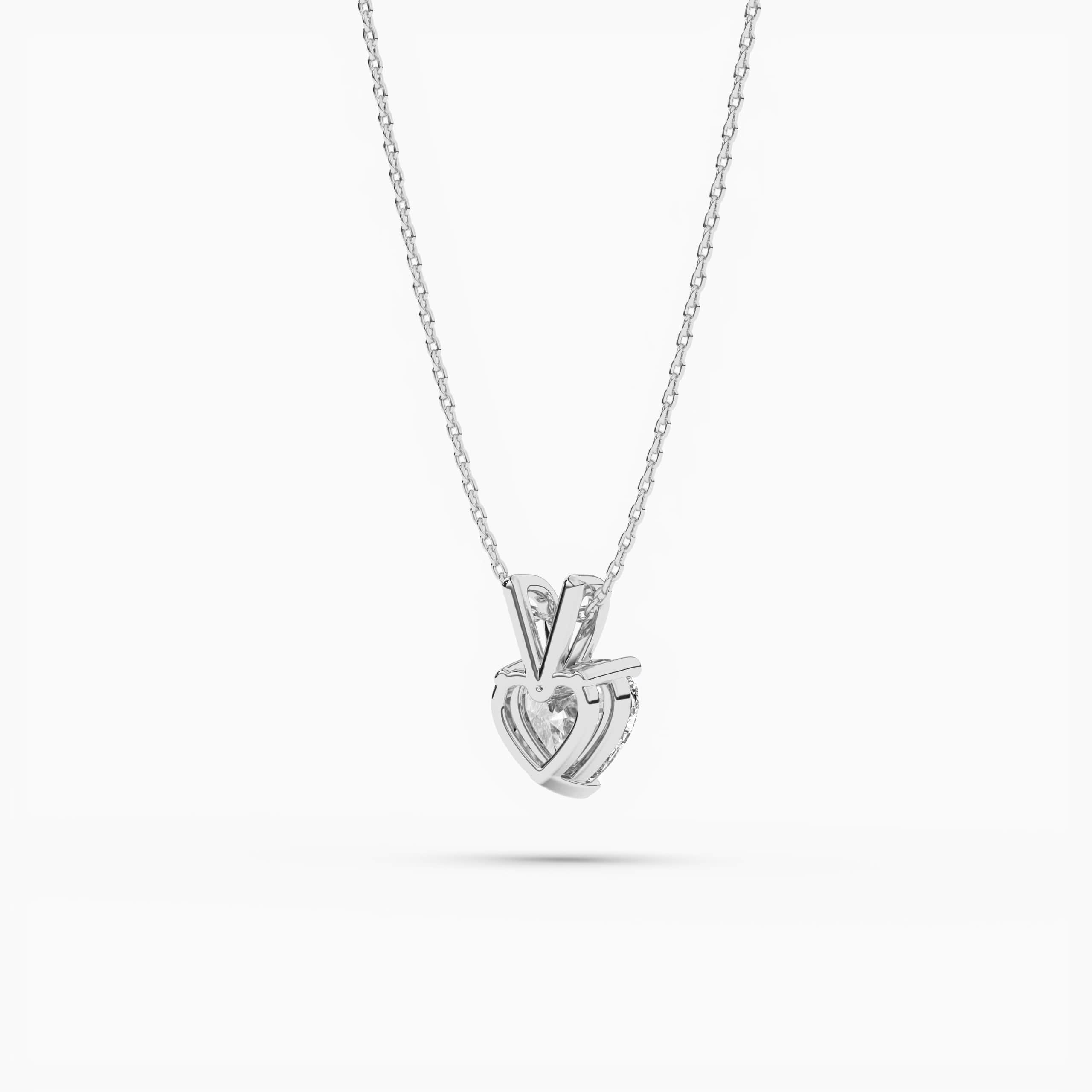 Heart Cut Claw Prong Necklace