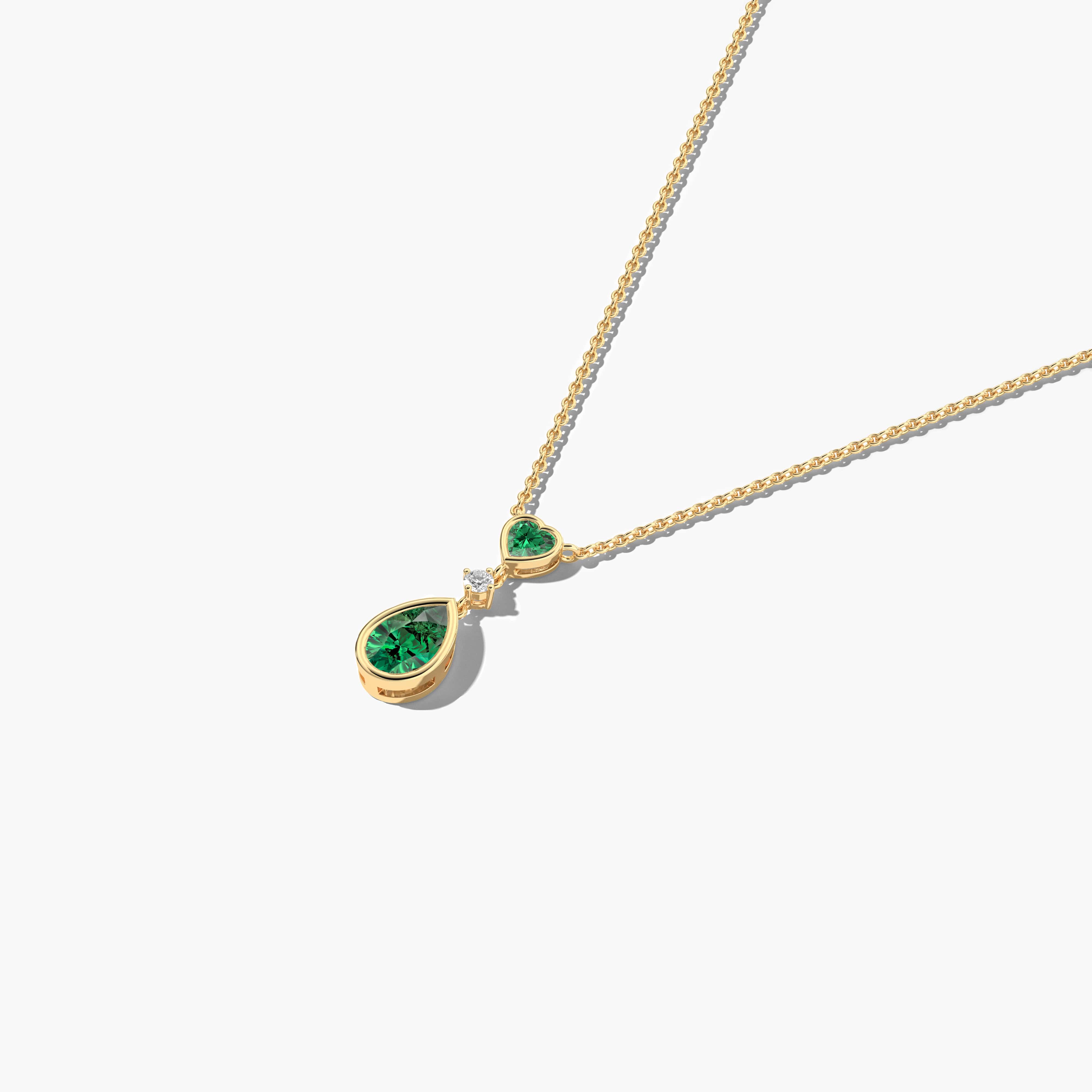 emerald necklaces gold