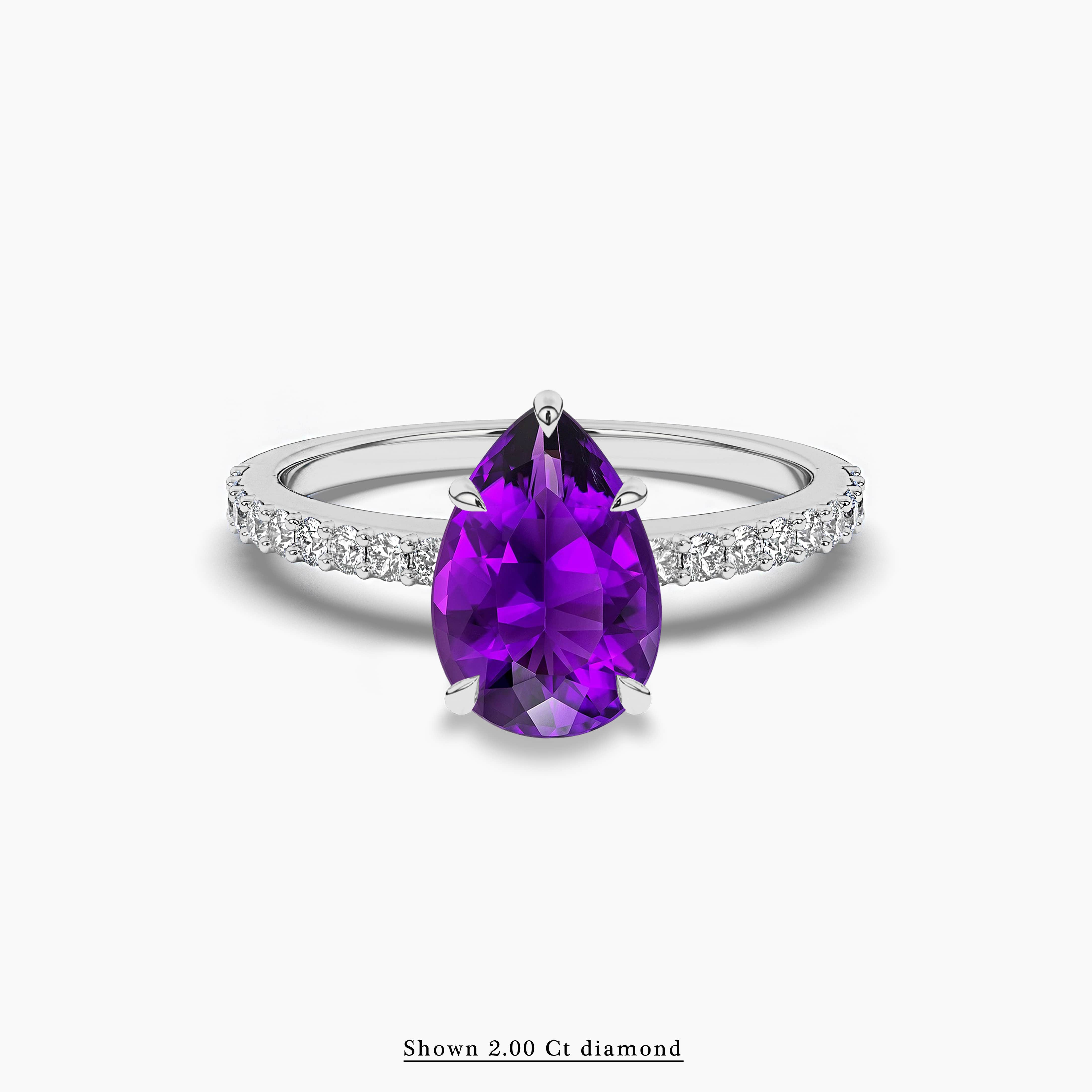 amethyst and diamond engagement rings