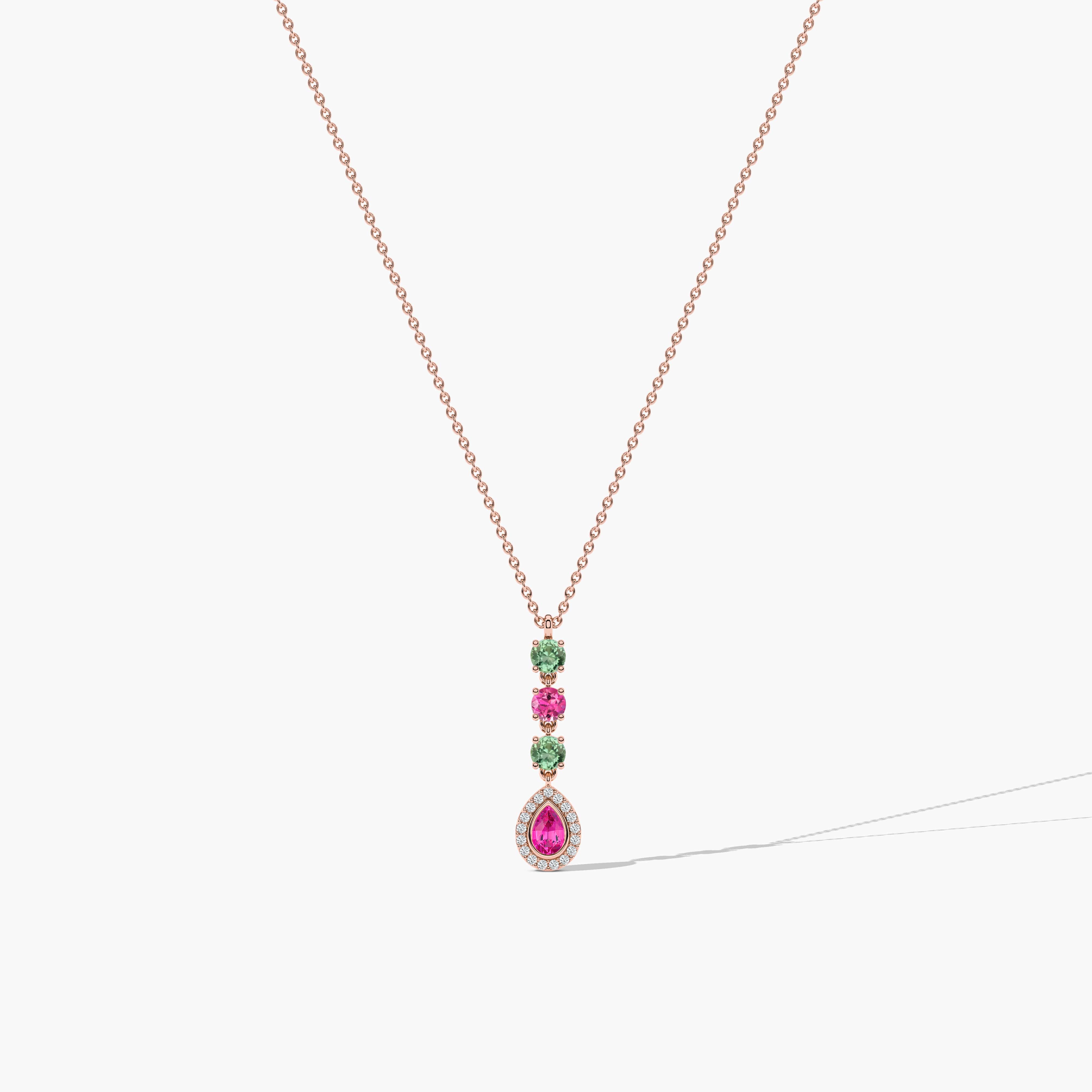 pink gemstone necklace