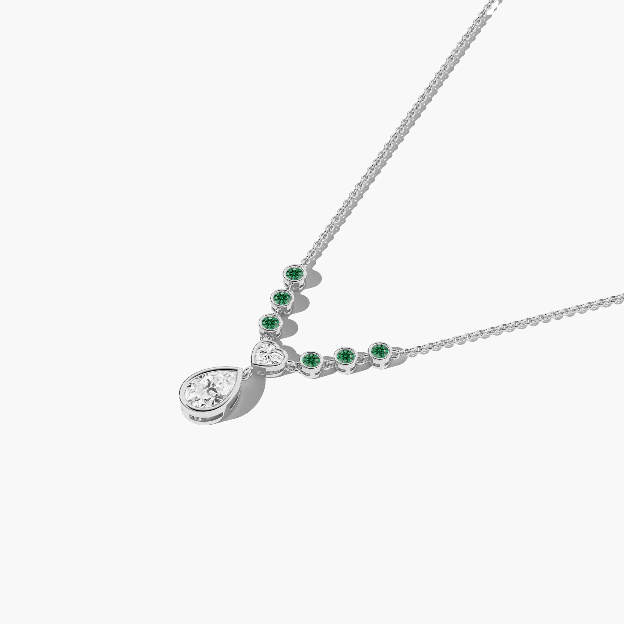 14k emerald diamond necklace 