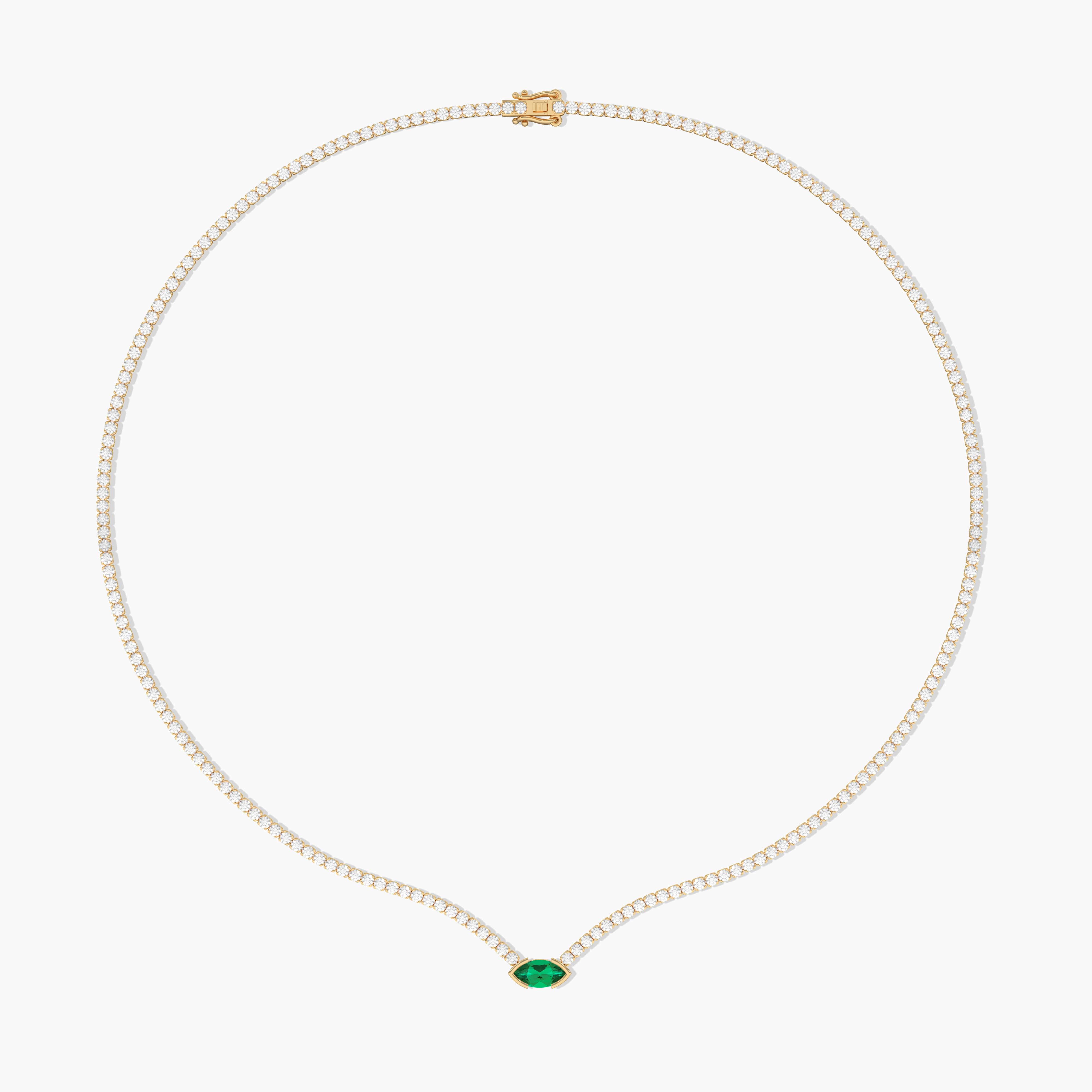 emerald necklaces gold