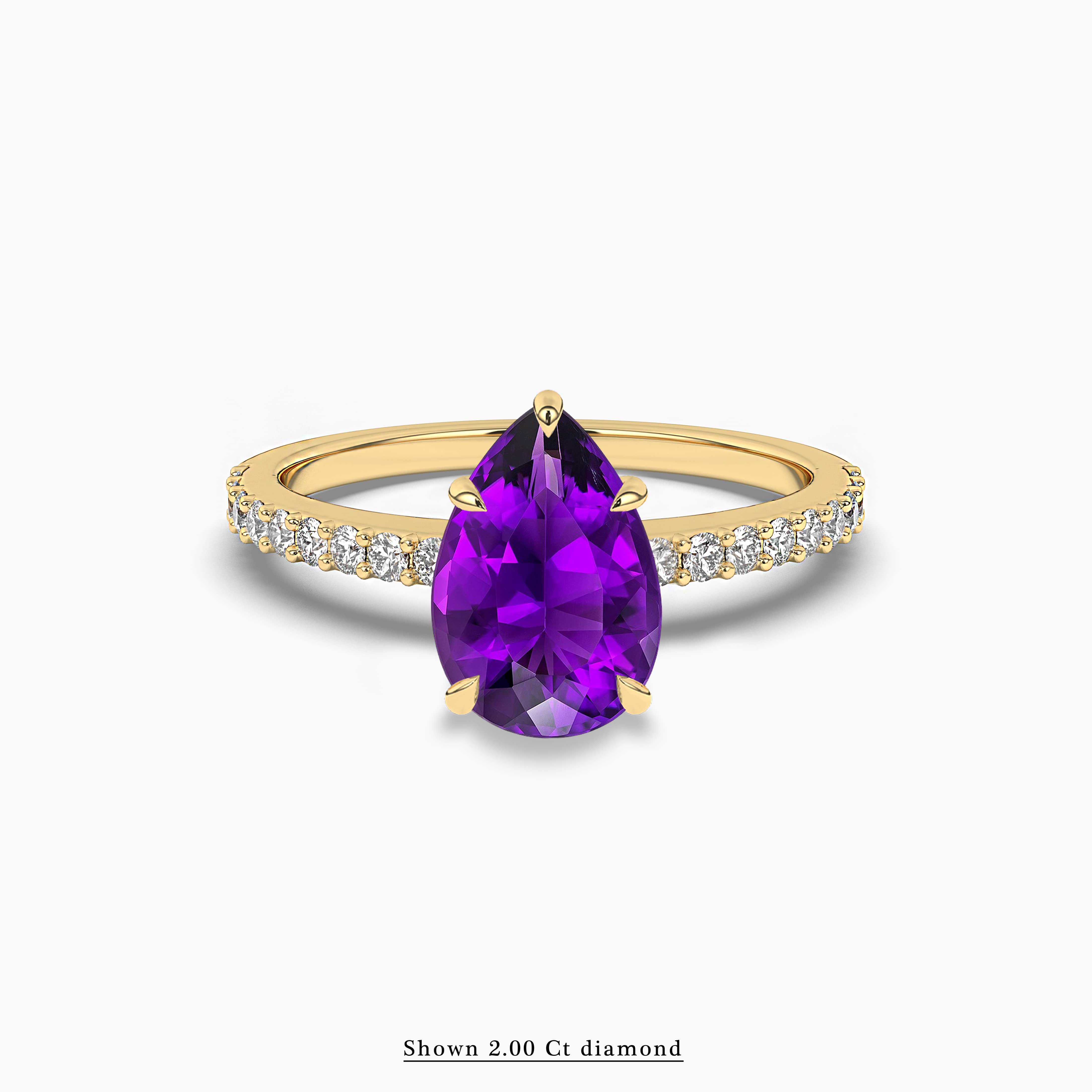 diamond ring with amethyst side stones​