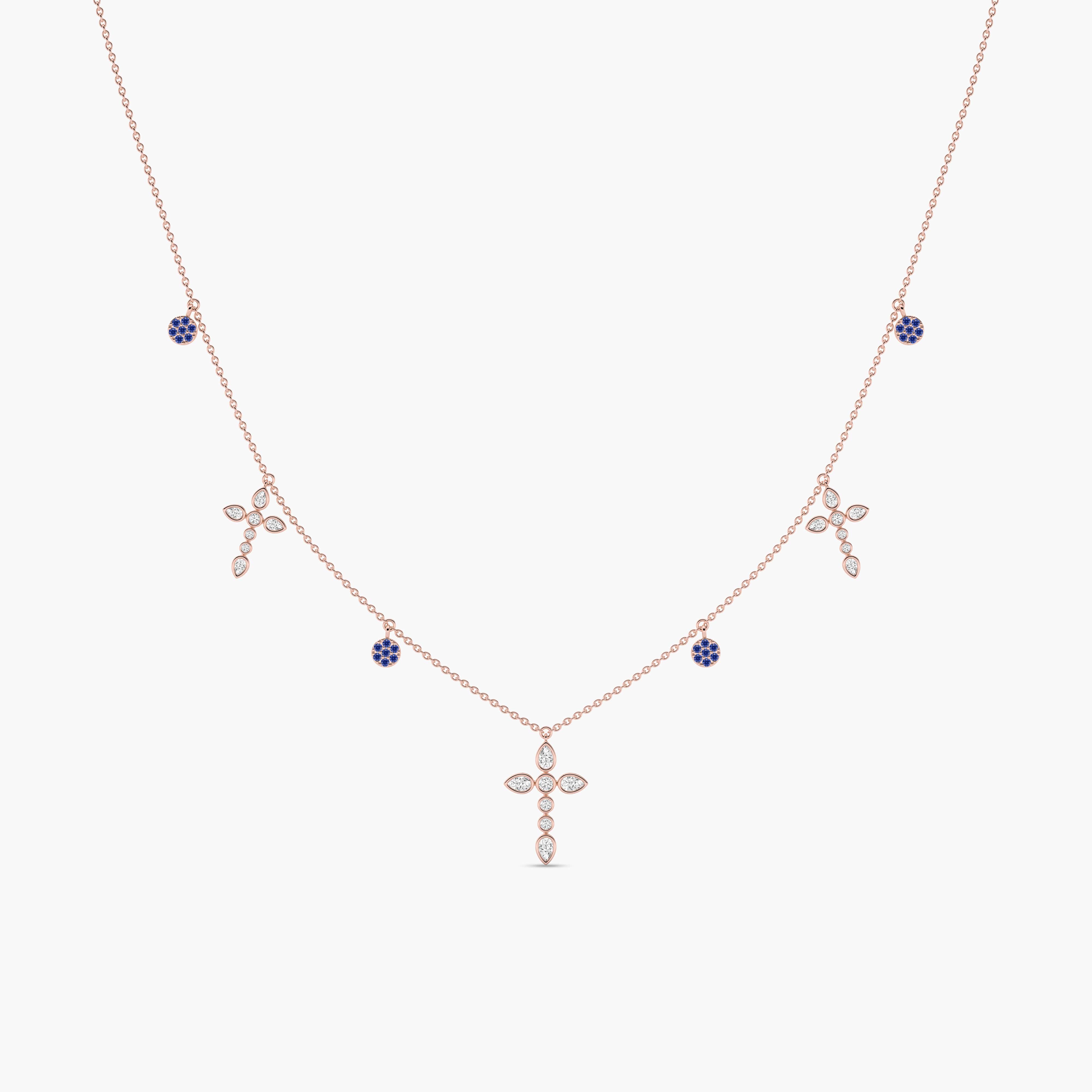 sapphire cross necklace