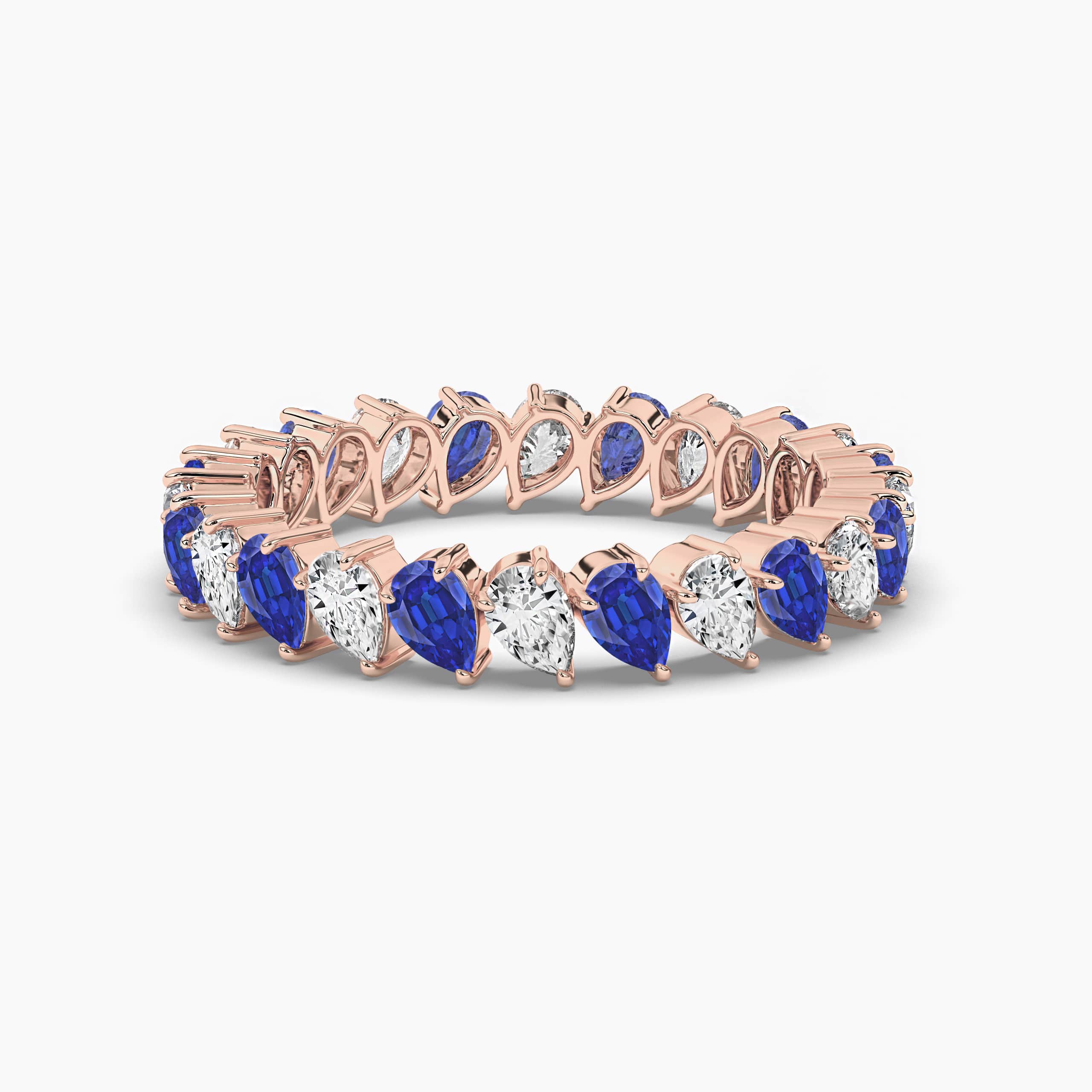 blue sapphire eternity wedding band 