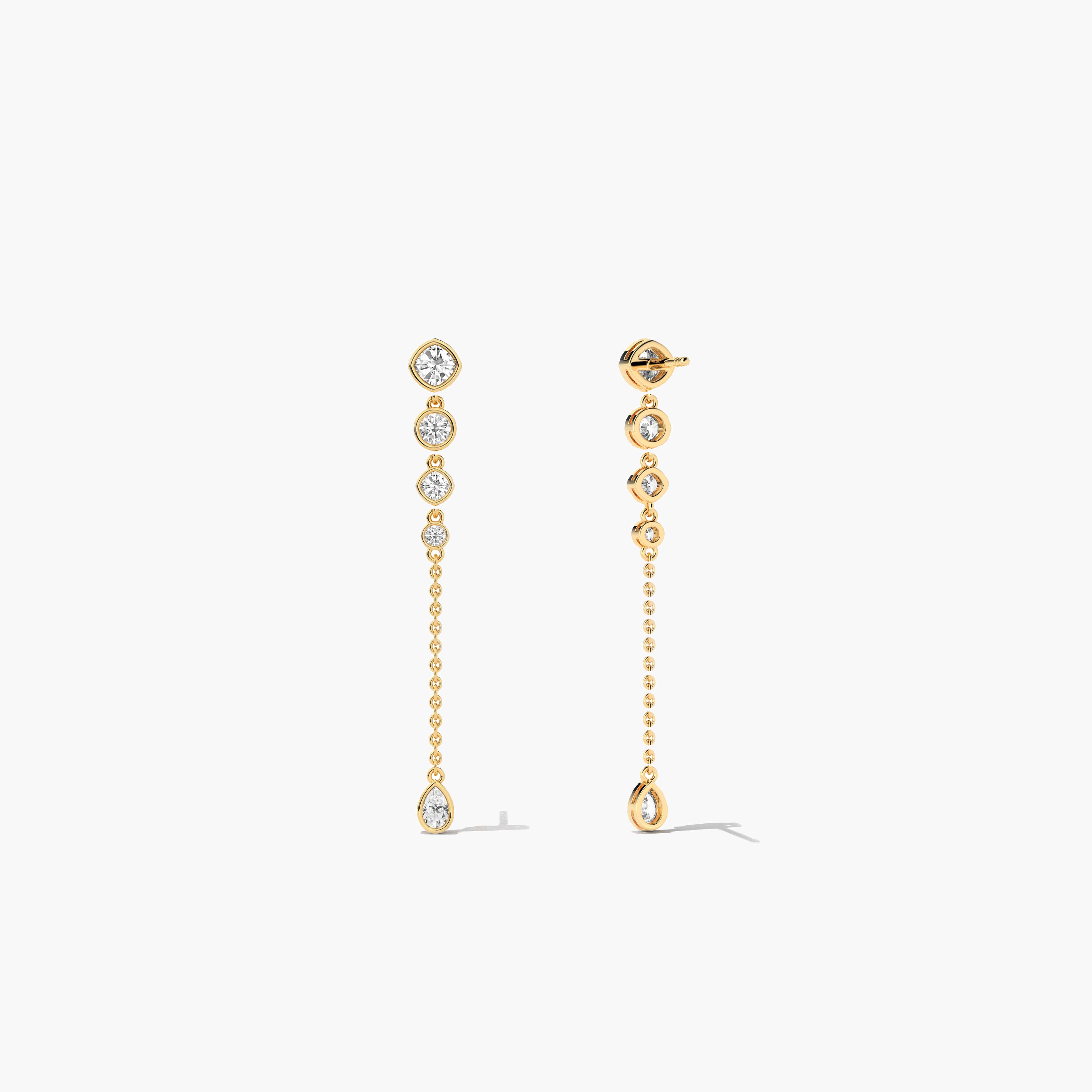 diamond drop earrings on ear