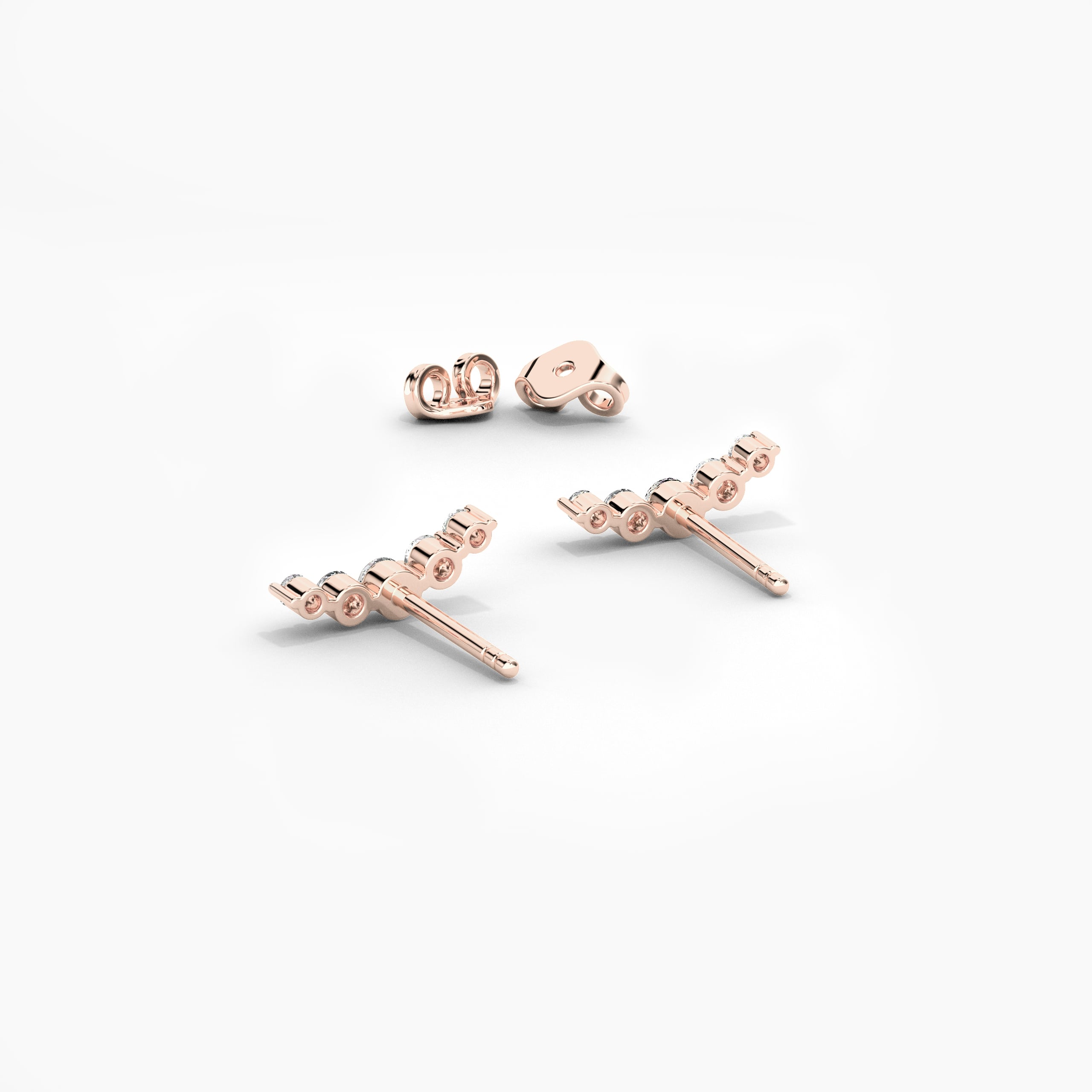 diamond earrings in rose gold