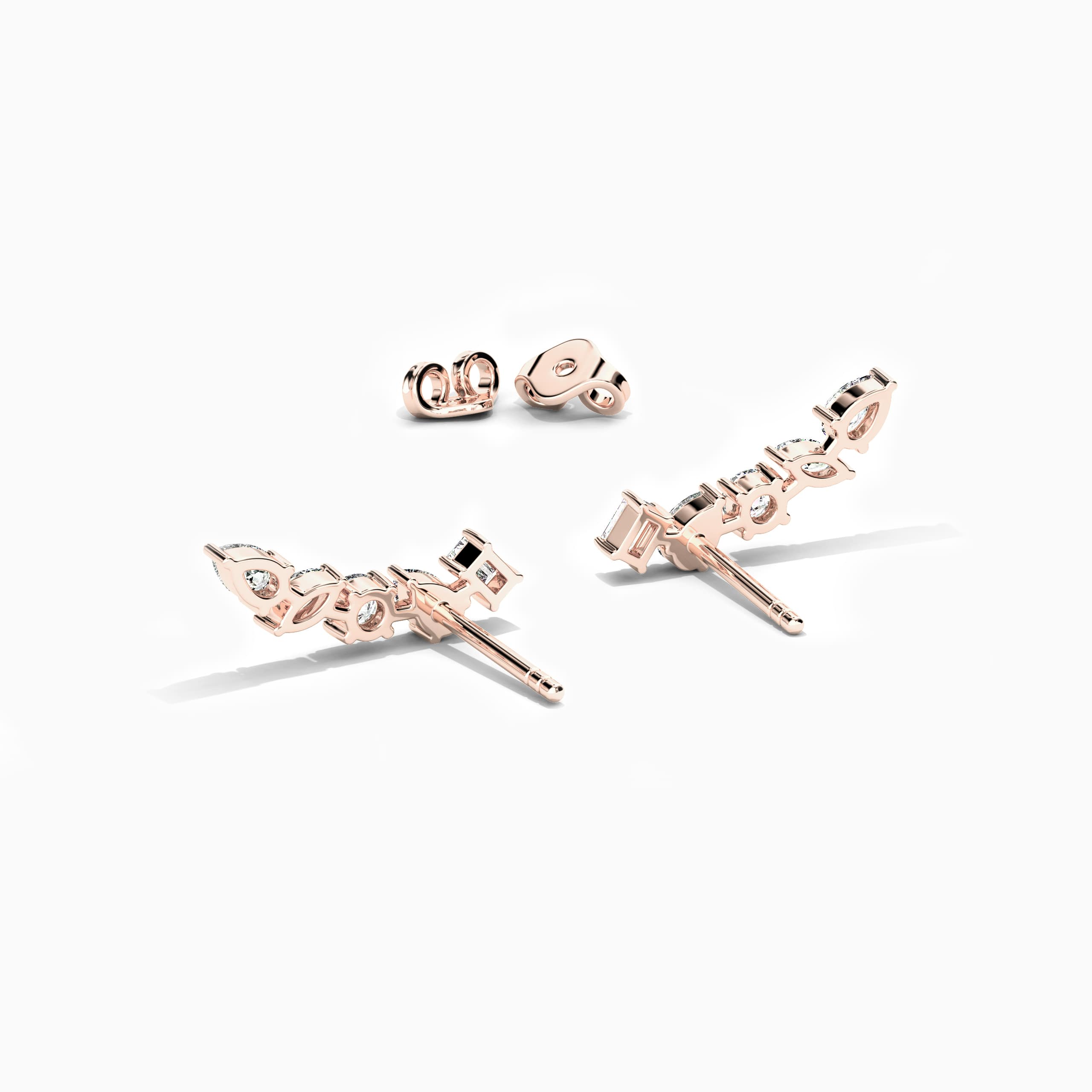 ear crawling earrings rose gold