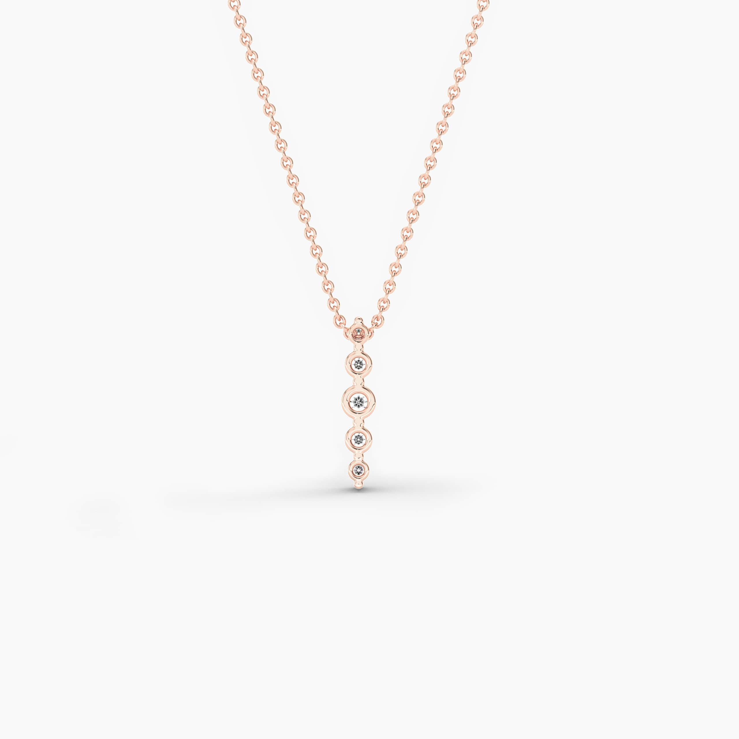 Rose Gold Round Cut Moissanite Diamond Necklace For Woman's