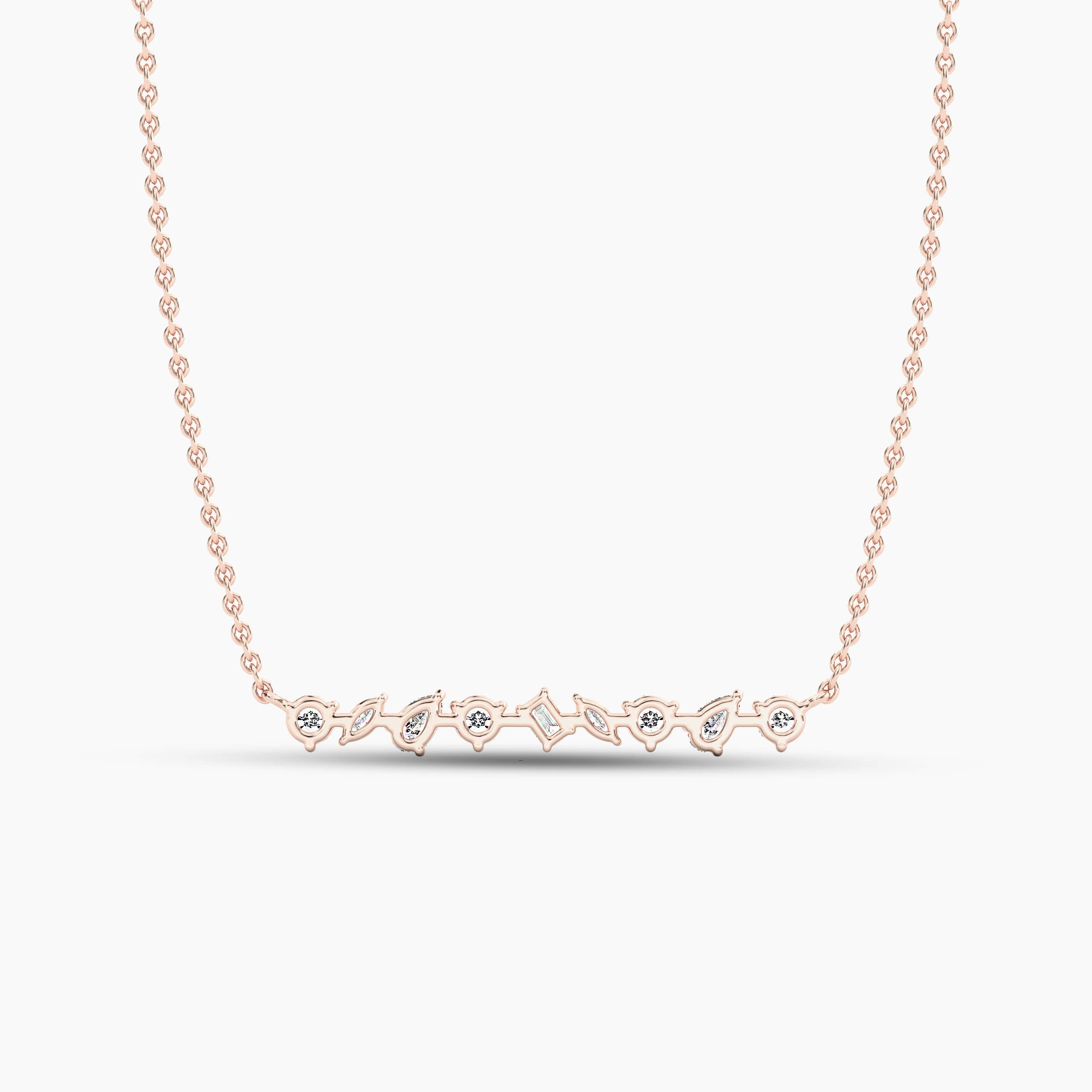 bar pendant necklace in rose gold