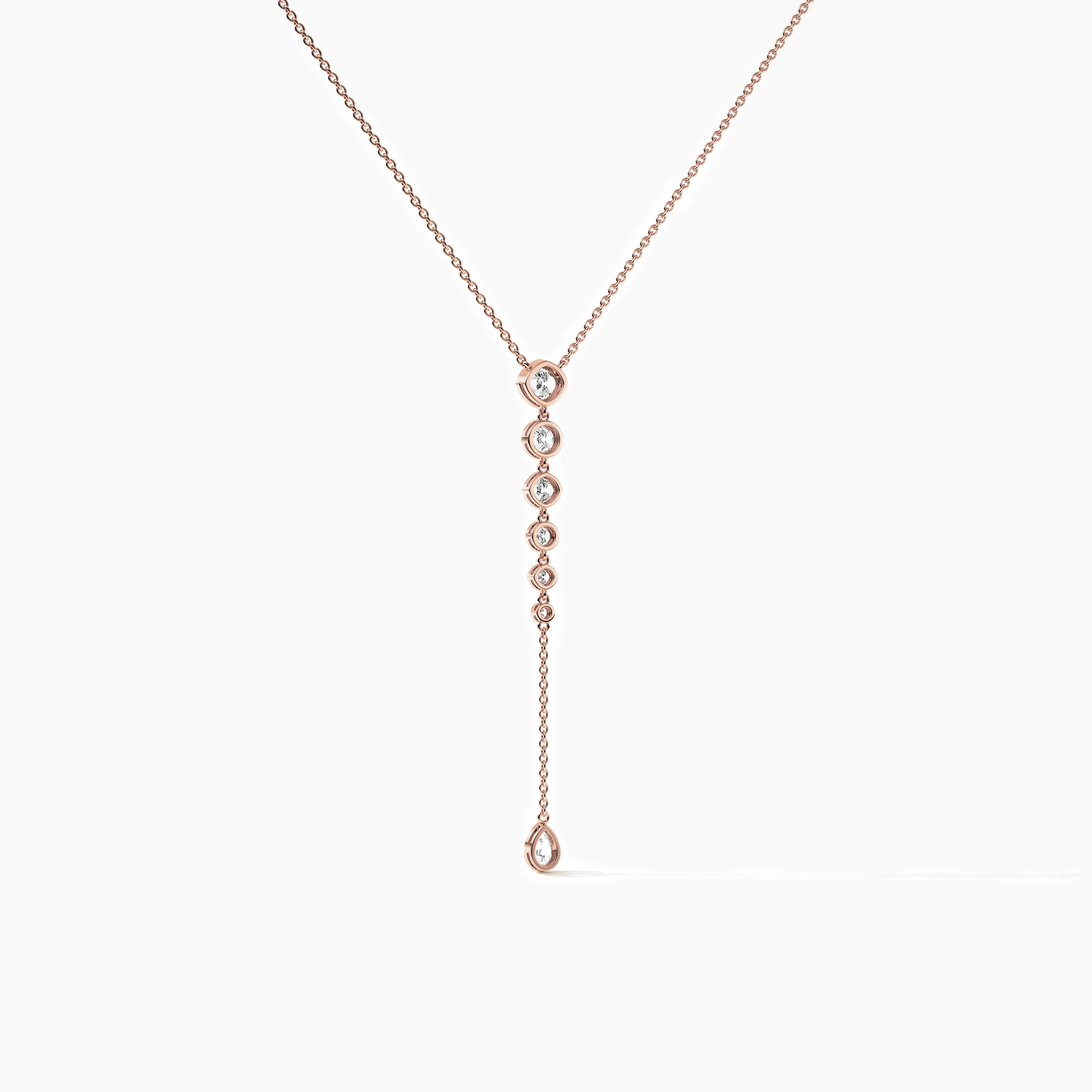 Diamond Bezel Lariat Necklace