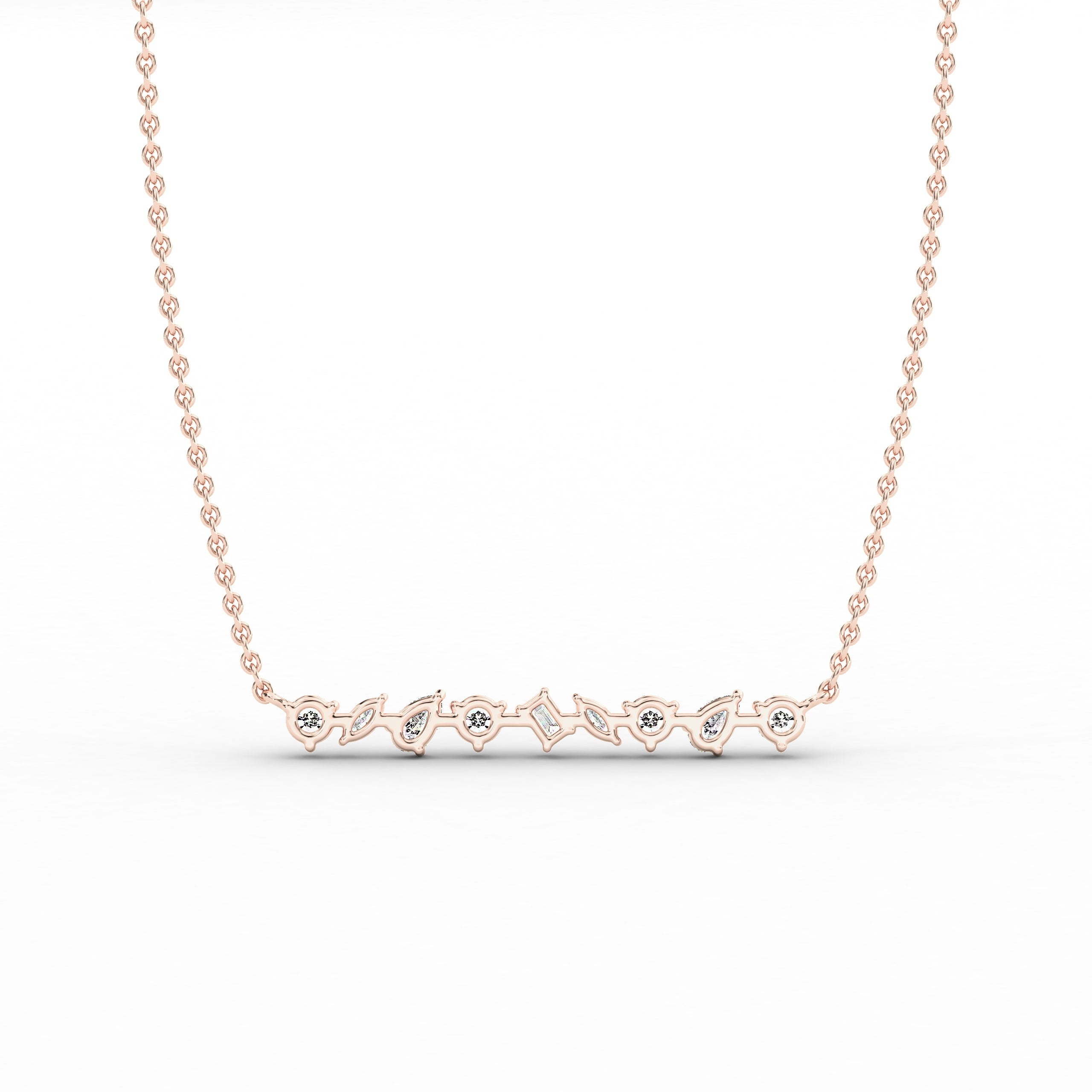 bar pendant necklace in rose gold