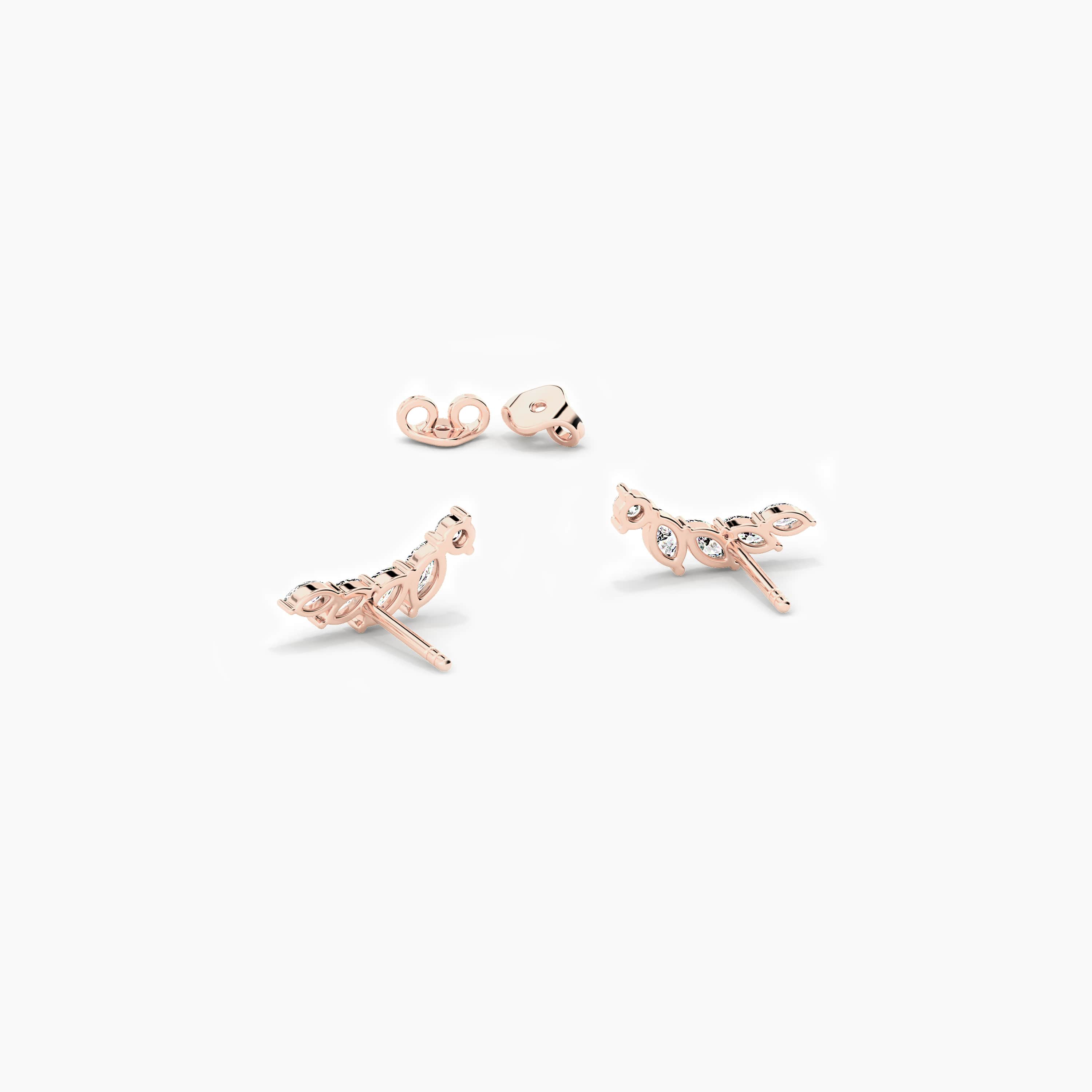  curved bar diamond earring