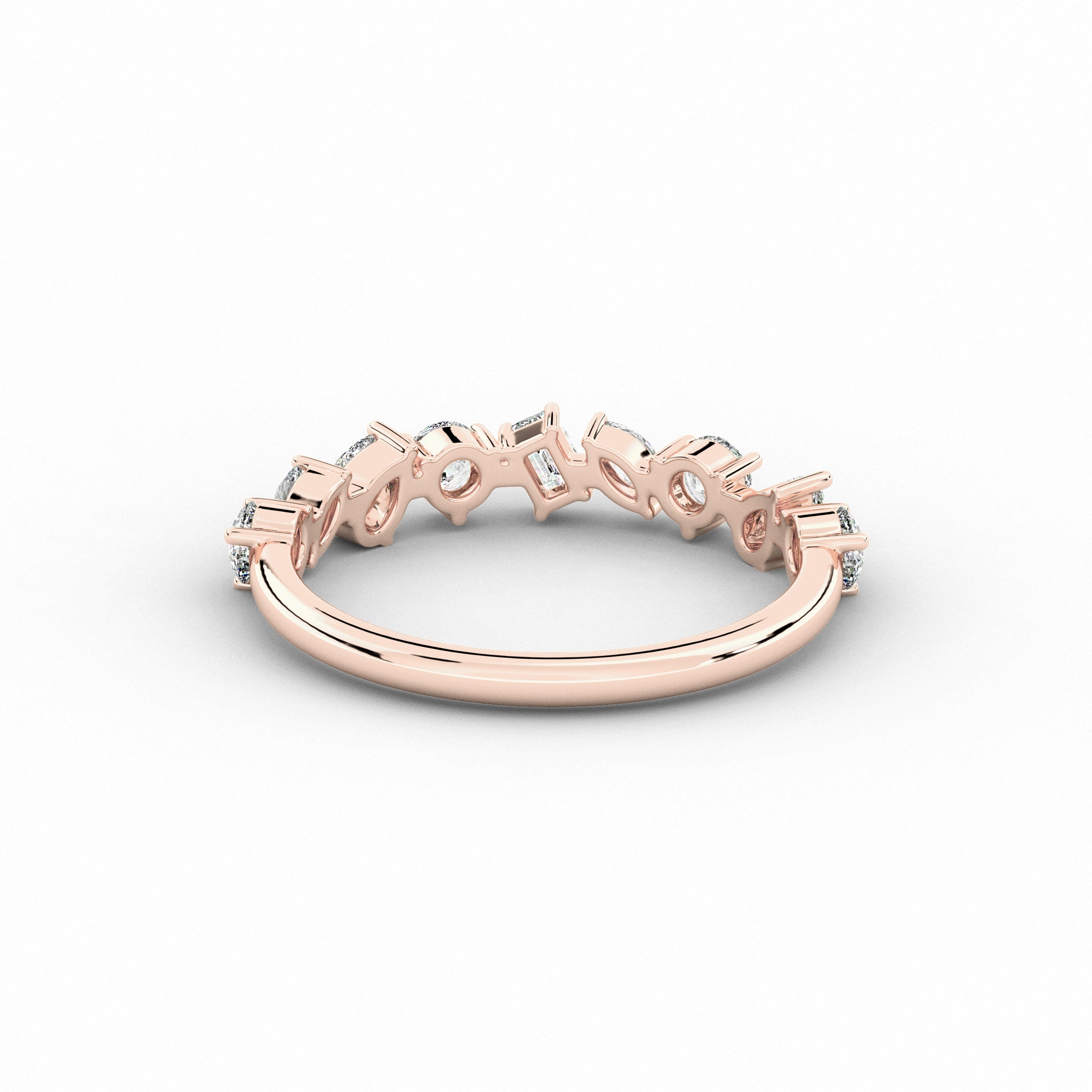 Multi Shape Lab Grown Diamond Engagement Ring In Rose  Gold