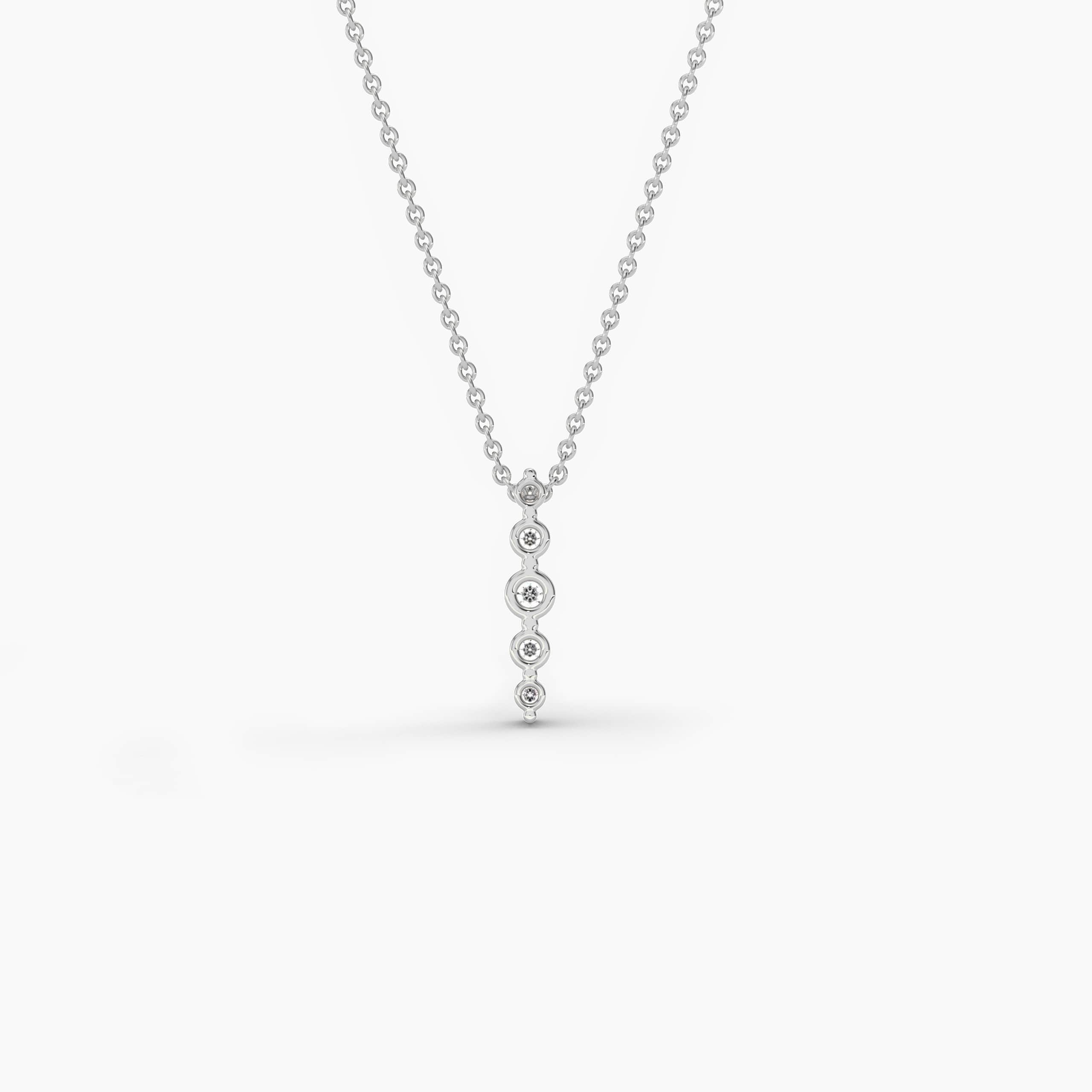 Round Shape Stones Moissanite Diamond Necklace For Woman's in White Gold