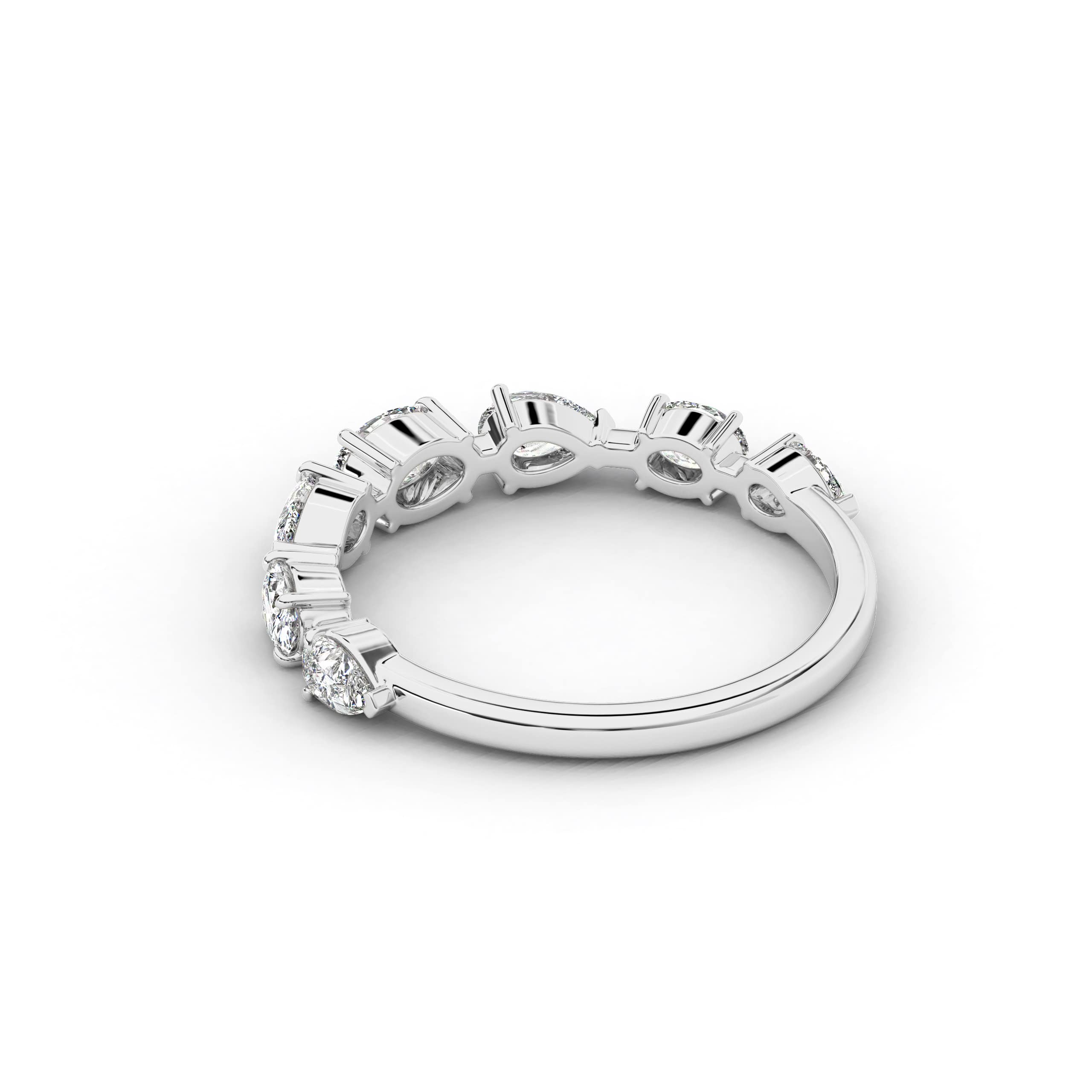  Oval And Pear Cluster Engagement Ring In White Gold 