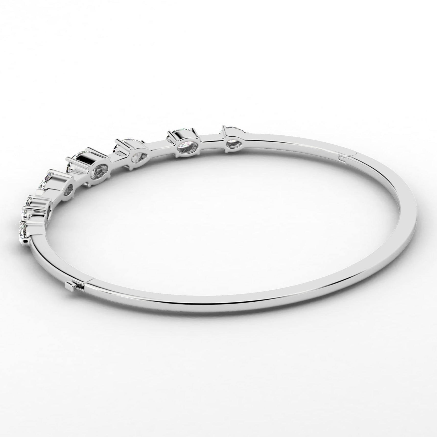 white gold diamond cluster bangle bracelet