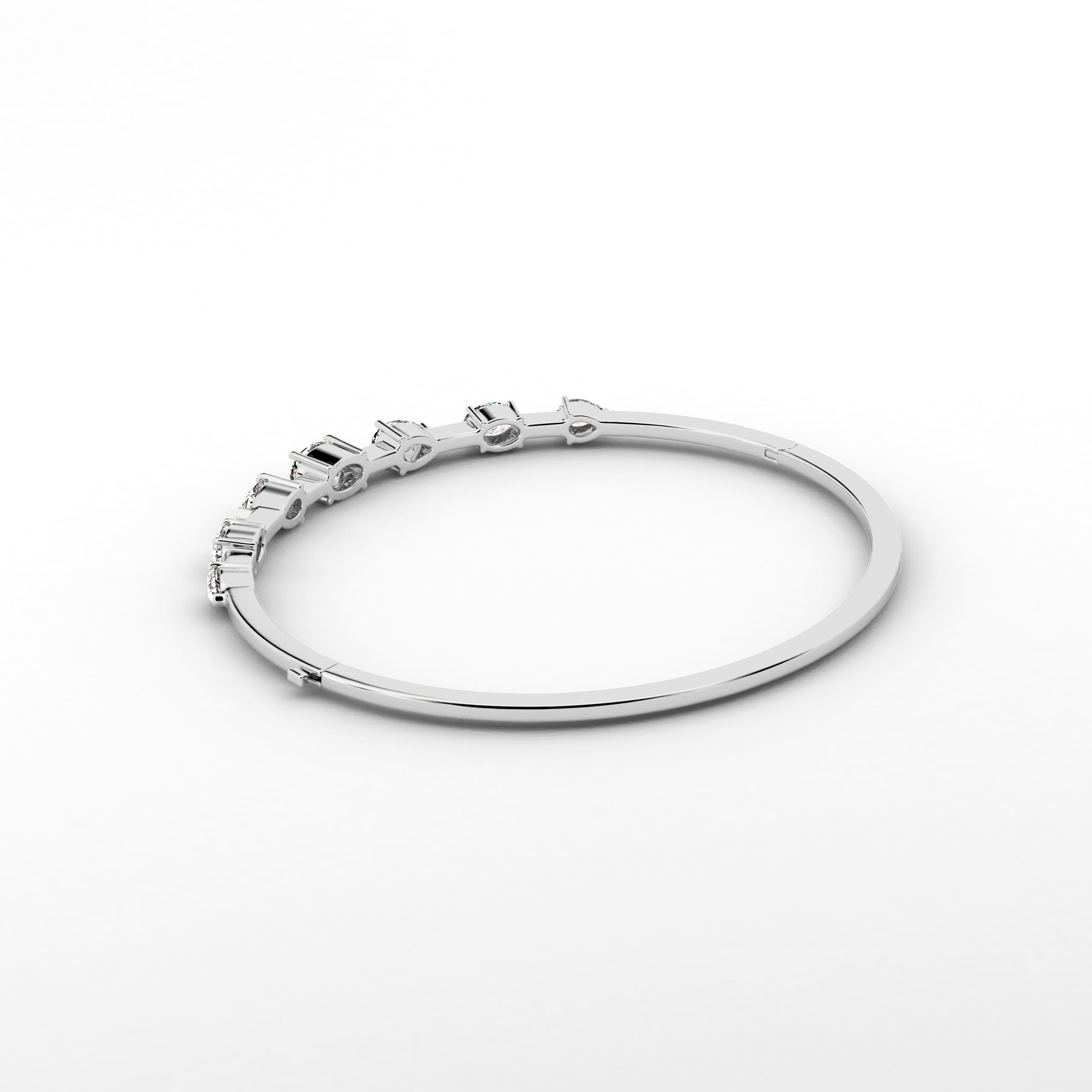 white gold diamond cluster bangle bracelet