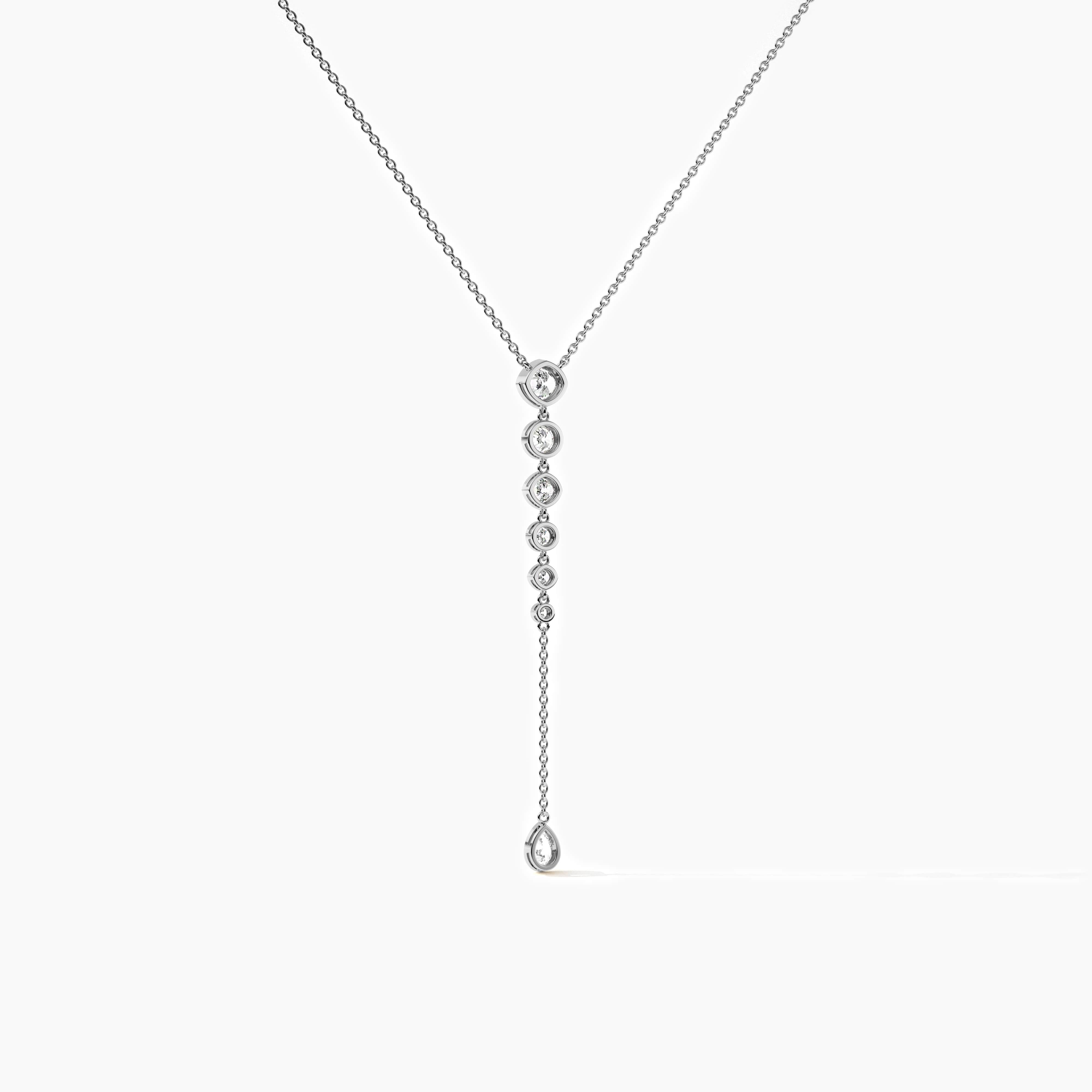 moissanite diamond necklace in white gold 