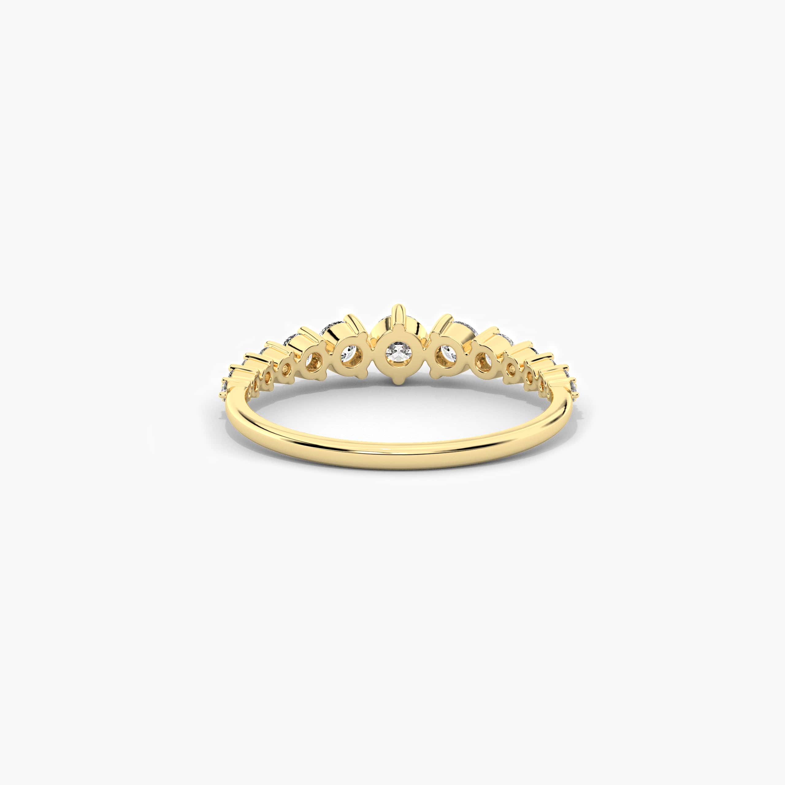 Yellow Gold Round Shape Diamond Ring 