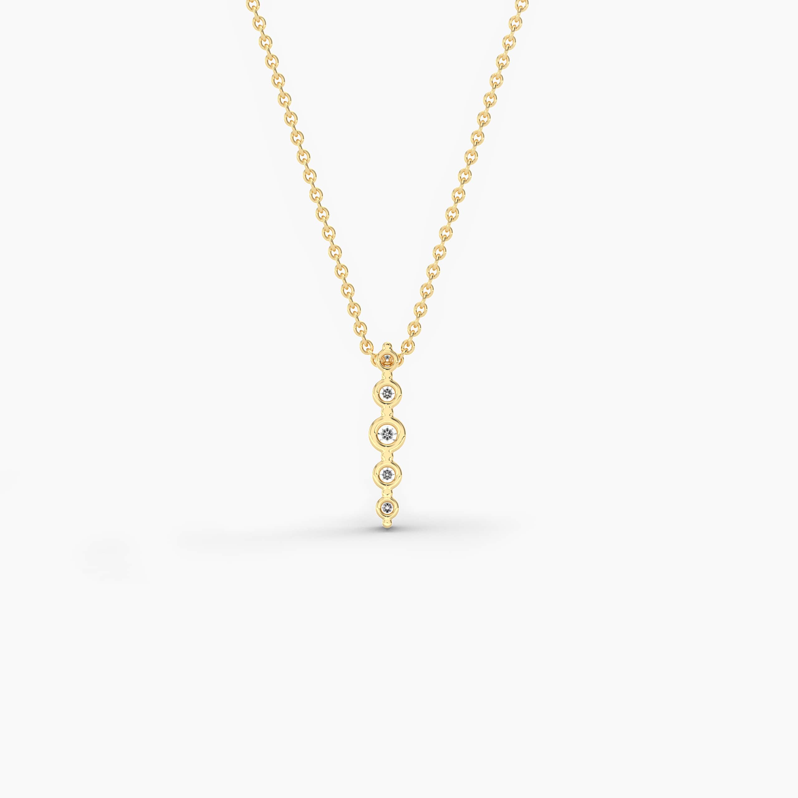 Yellow Gold Round Cut Moissanite Diamond Necklace For Woman's