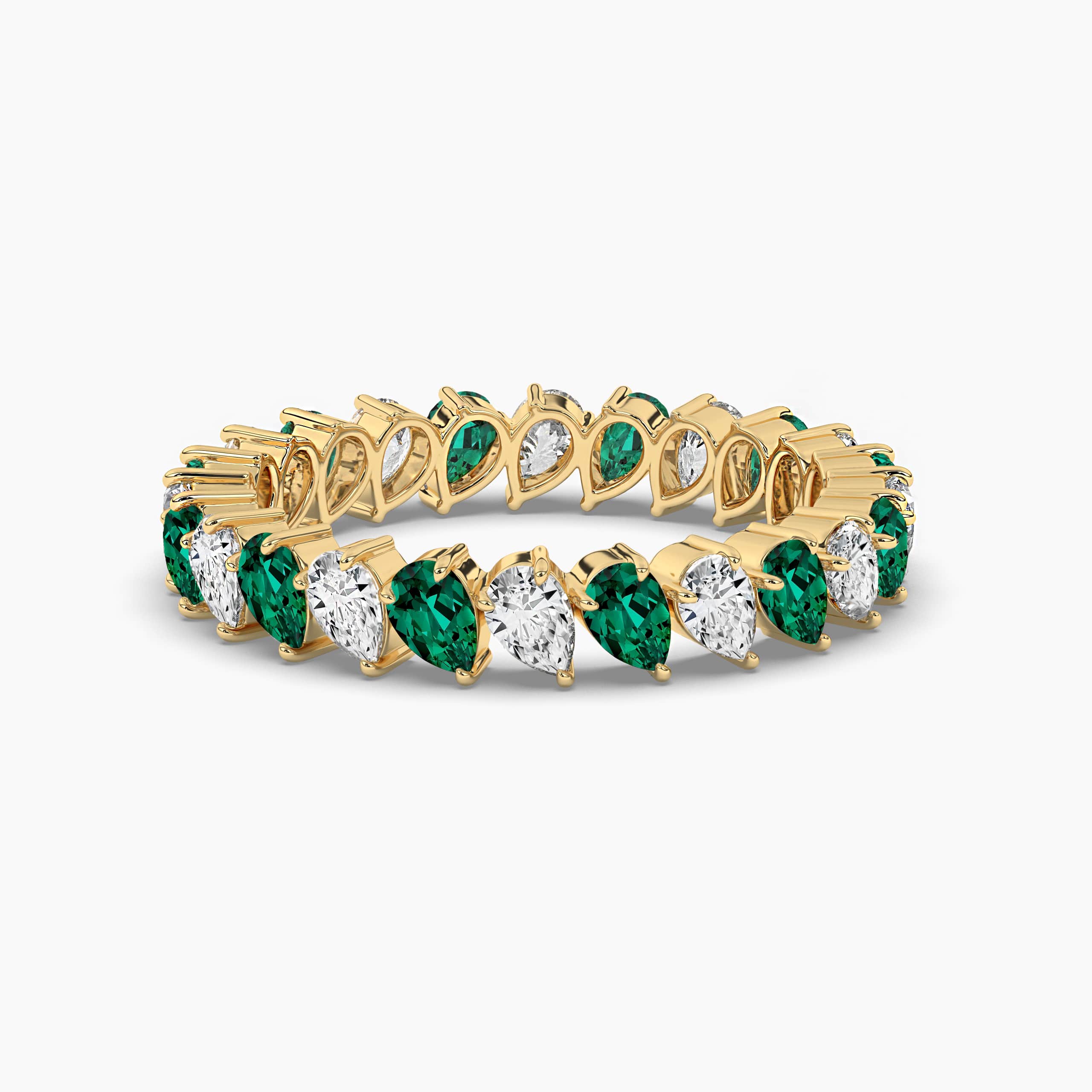 gemstones diamond eternity wedding band 