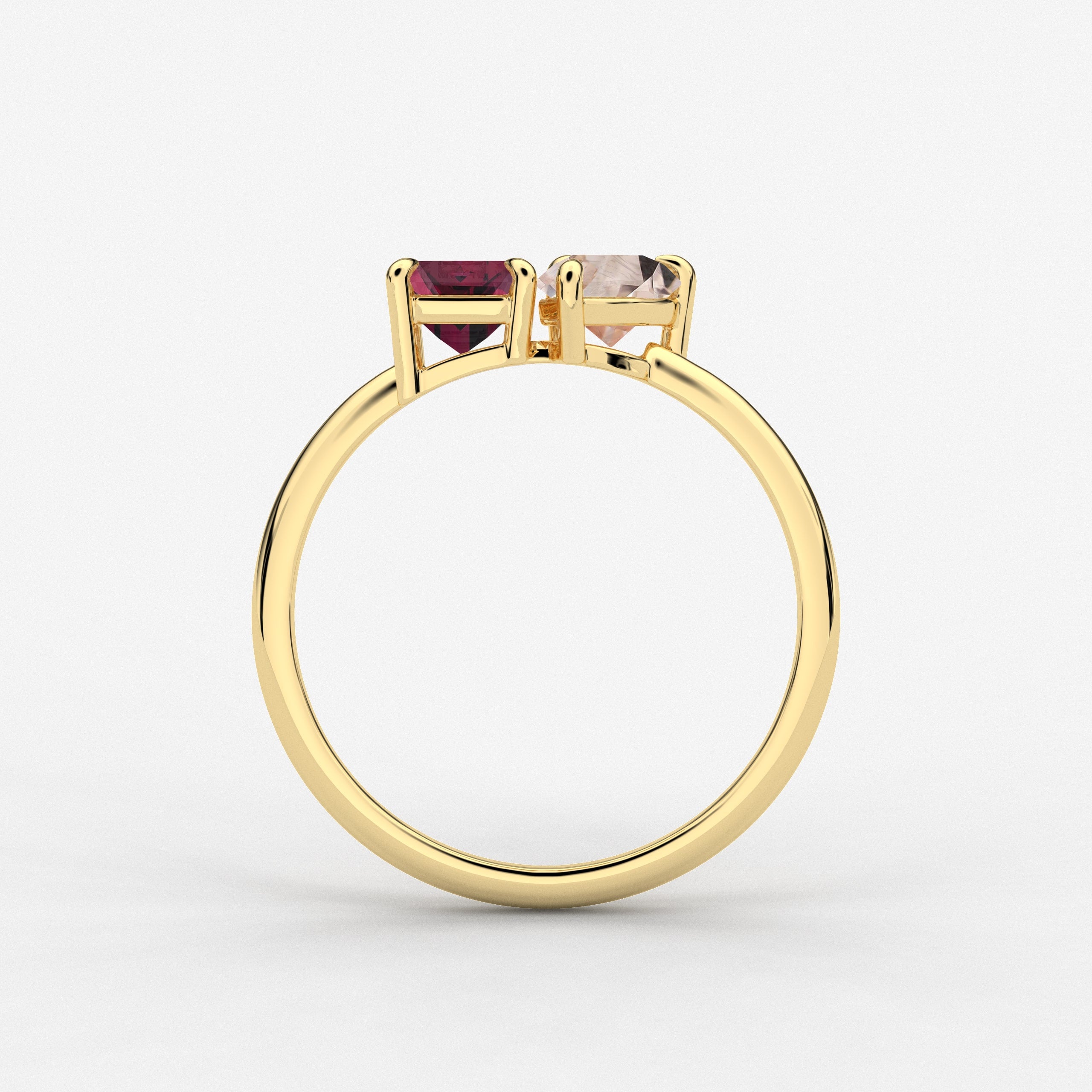 Yellow Gold Birthstones Engagement Ring