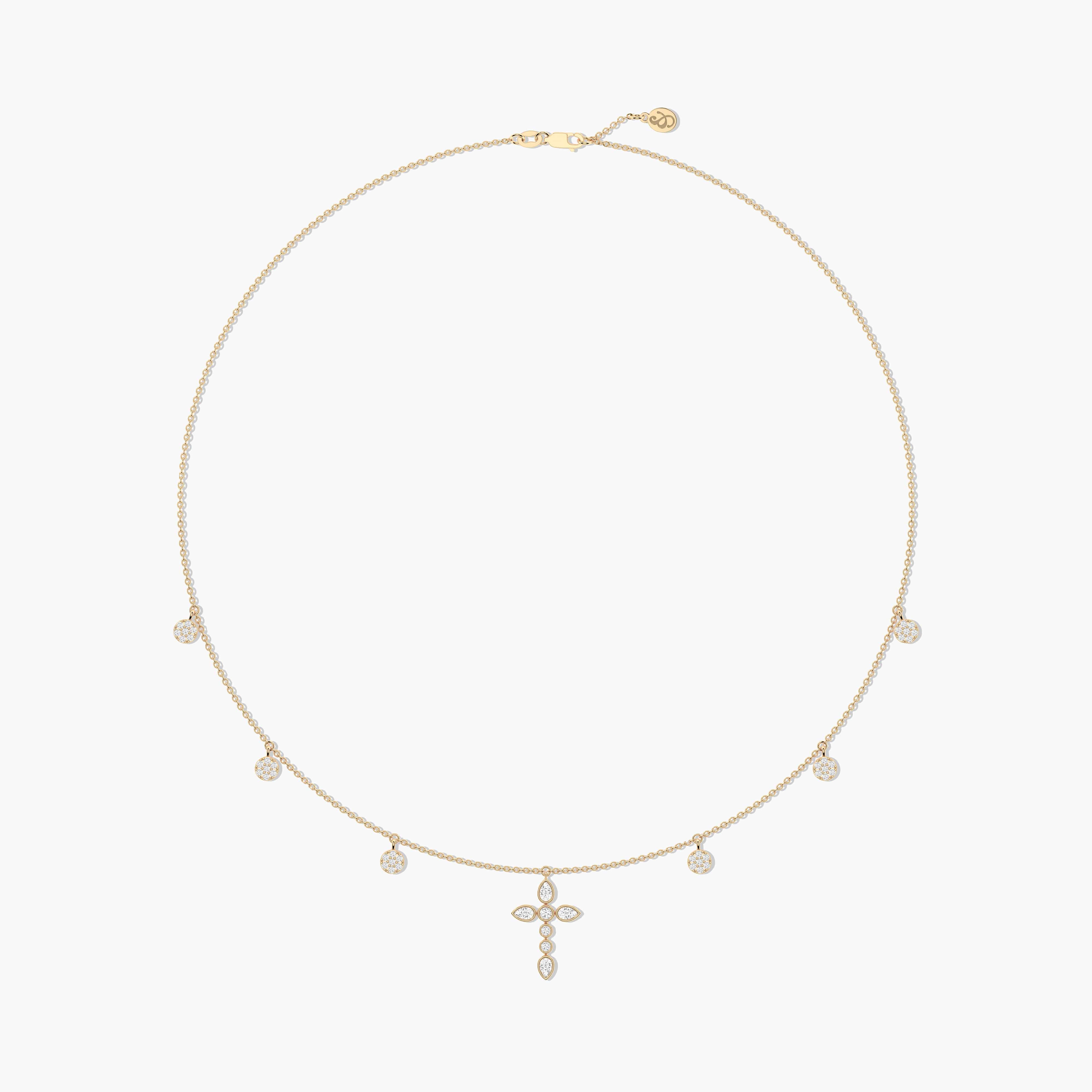 Cross Necklace with Station Bezel Diamond