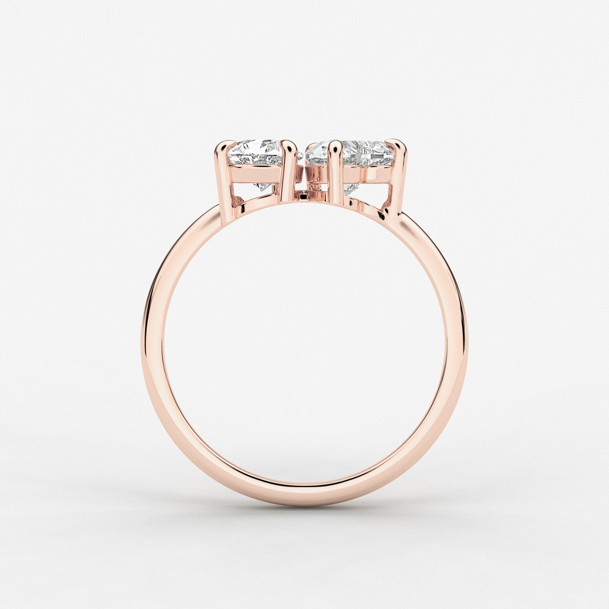 Rose Gold Toi Et Moi Lab Grown Diamond Wedding Ring 