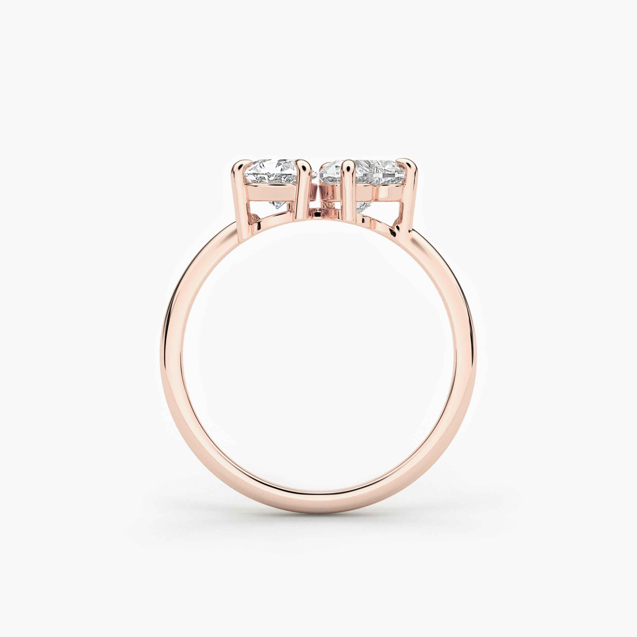 Rose Gold Toi Et Moi Lab Grown Diamond Wedding Ring